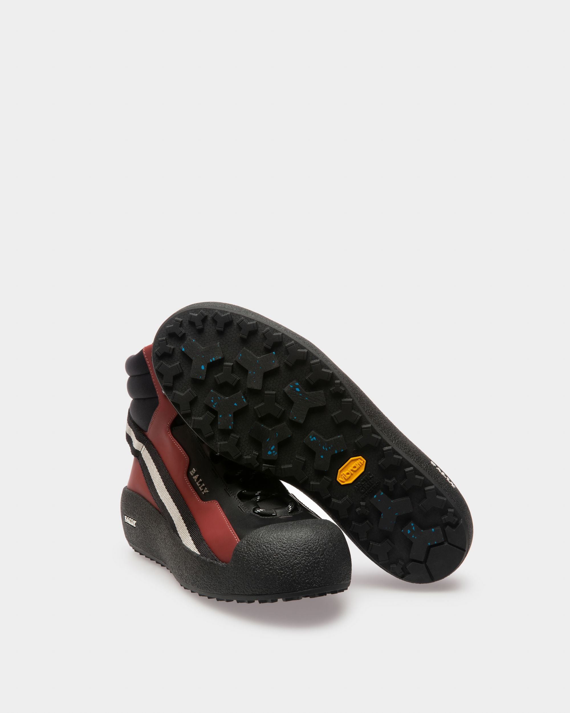 Clyde Sitvali Da Neve In Pelle In Rosso Antico E Nero - Uomo - Bally - 05