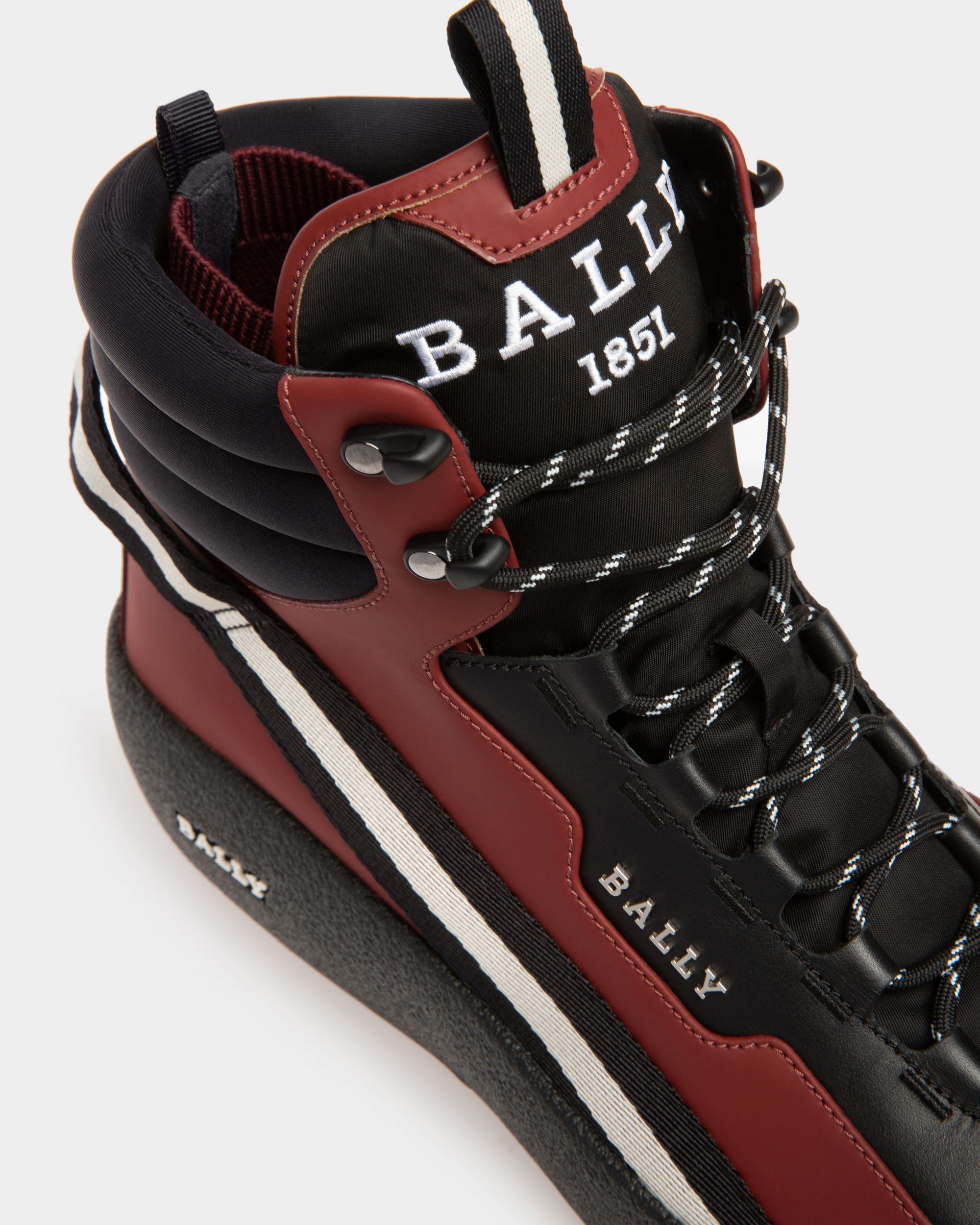 Clyde Sitvali Da Neve In Pelle In Rosso Antico E Nero - Uomo - Bally - 06
