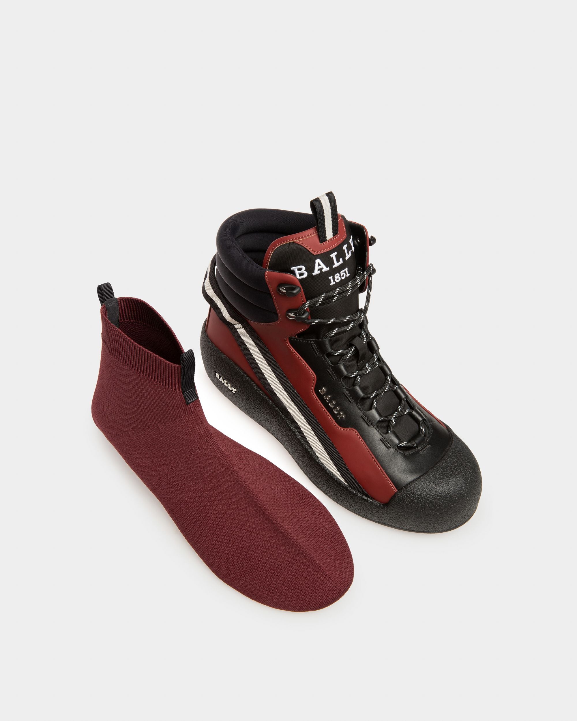 Clyde Sitvali Da Neve In Pelle In Rosso Antico E Nero - Uomo - Bally - 07