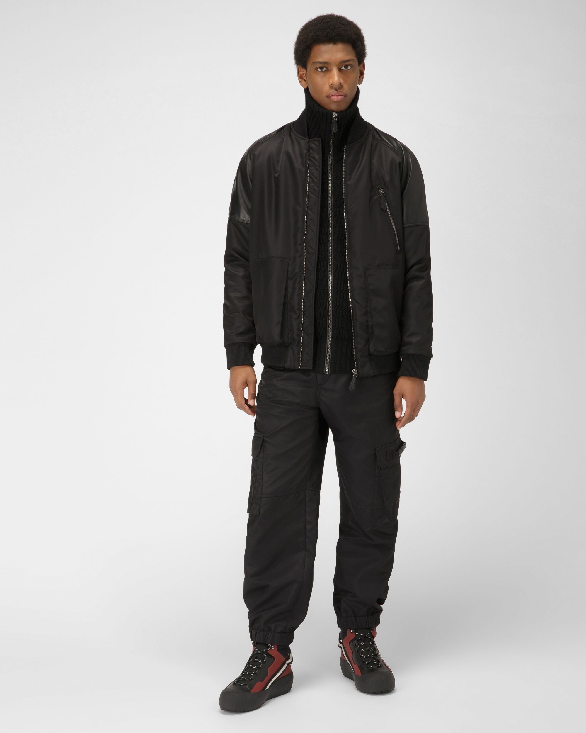 Clyde Sitvali Da Neve In Pelle In Rosso Antico E Nero - Uomo - Bally - 08