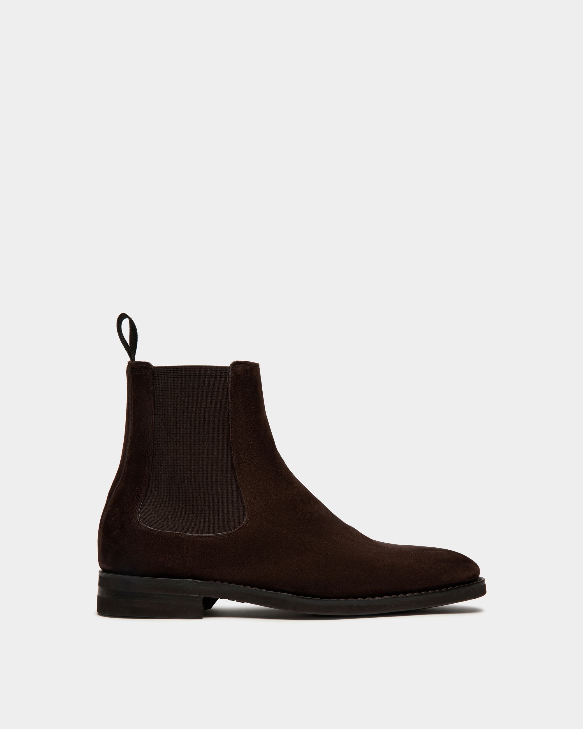 Stivaletto Scribe Un In Pelle Scamosciata Color Ebano - Uomo - Bally - 01