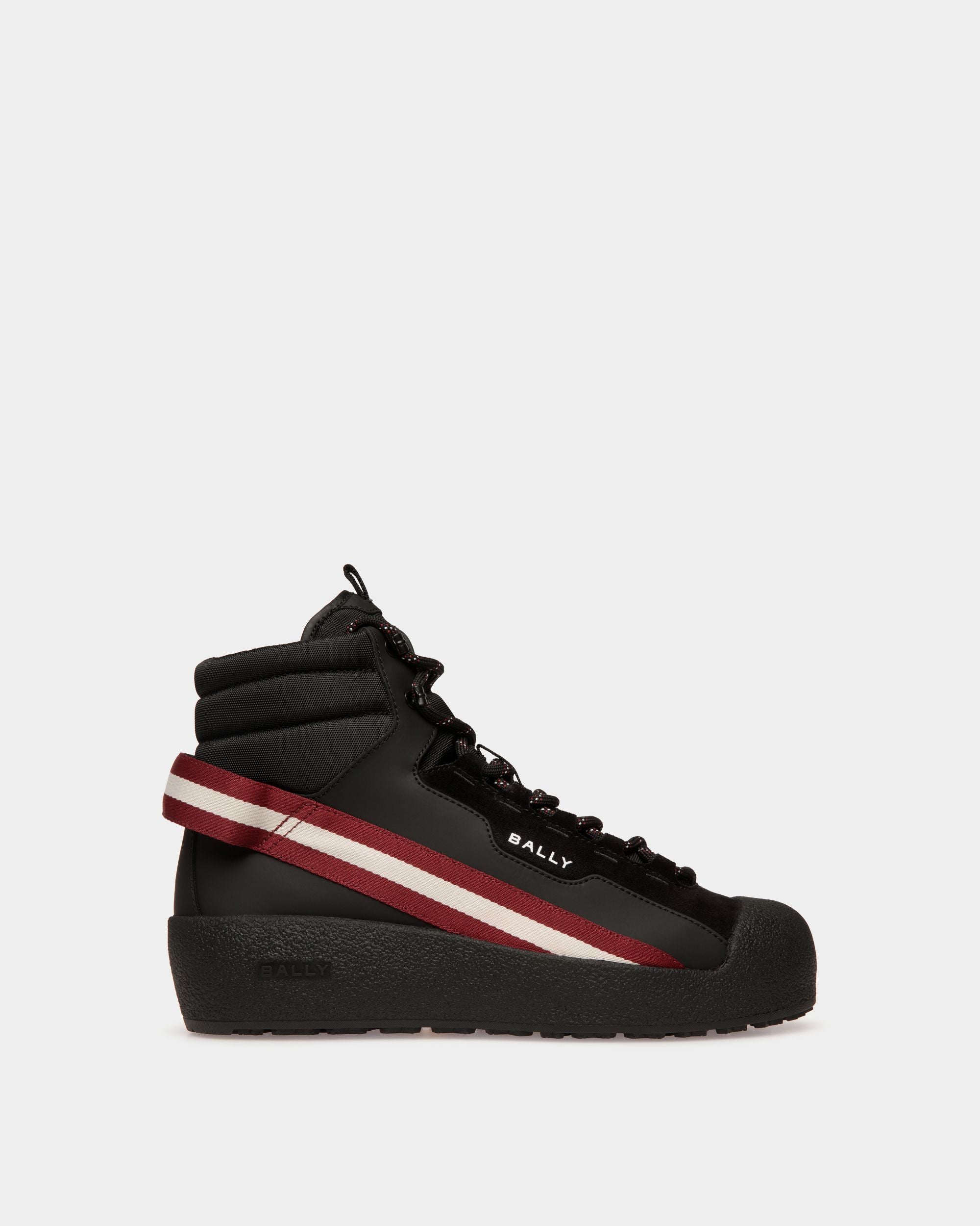 Stivaletto Curling In Pelle Gommata E Tessuto Nero - Uomo - Bally - 01