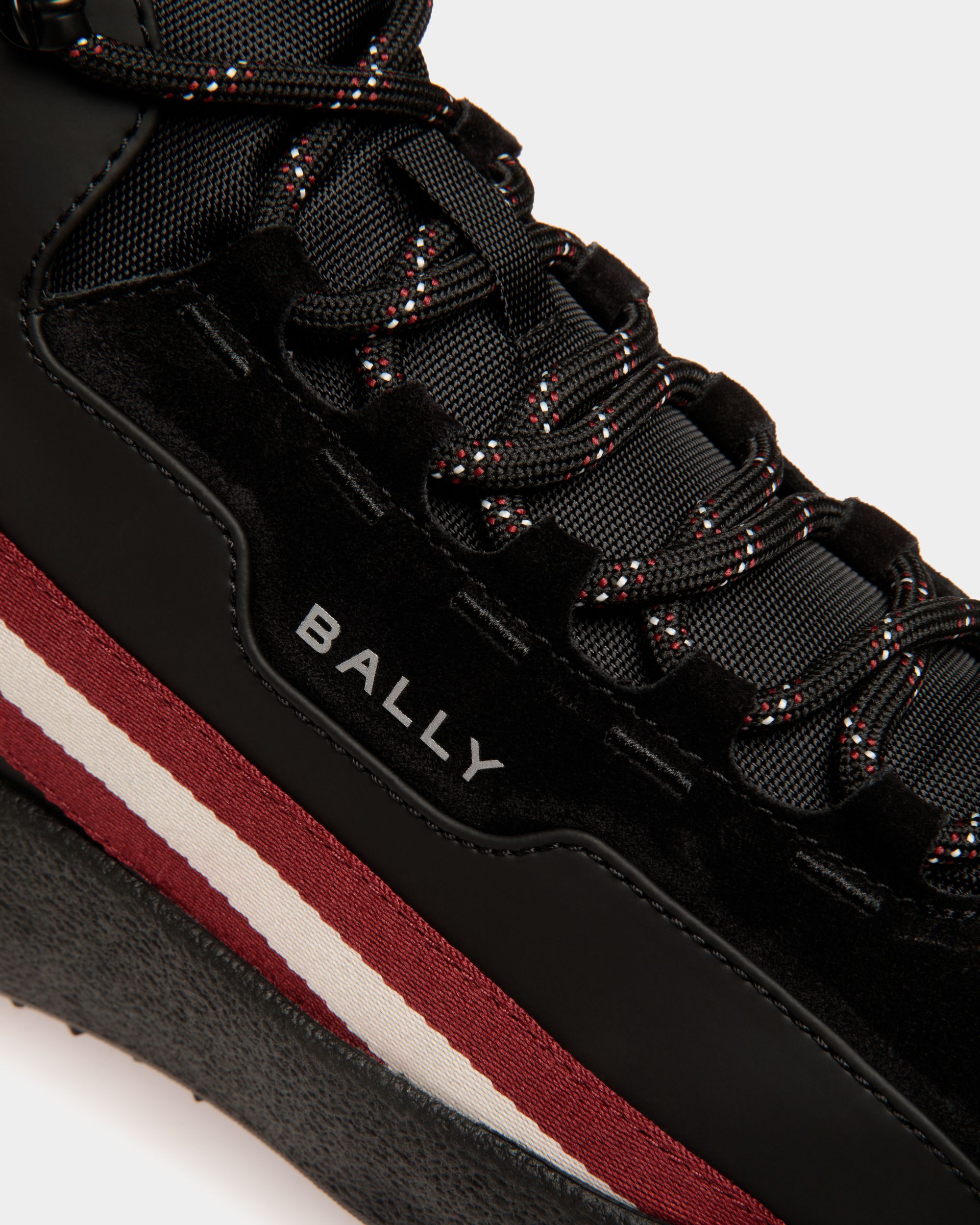 Stivaletto Curling In Pelle Gommata E Tessuto Nero - Uomo - Bally - 06