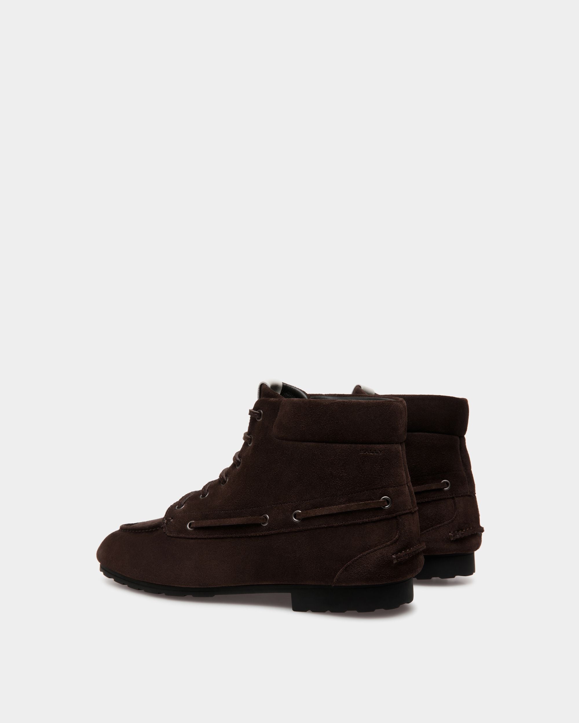 Stivaletto Plume In Pelle Scamosciata Color Ebano - Uomo - Bally - 04