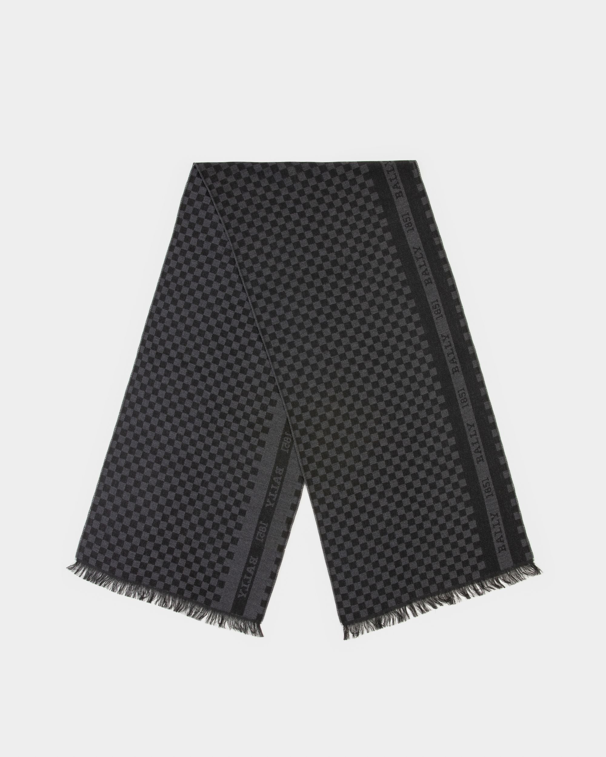 Sciarpa A Quadri Accessorio In Lana Grigia - Uomo - Bally - 01
