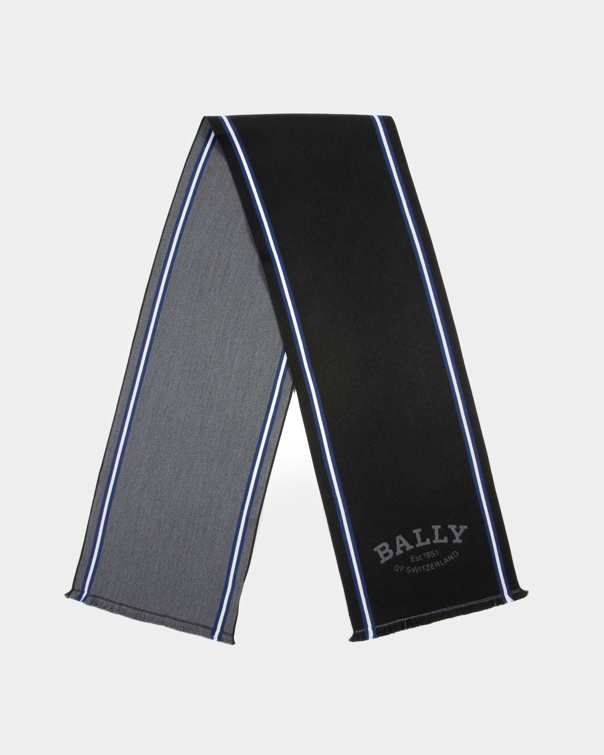 Sciarpa Jacquard In Lana Nera - Uomo - Bally - 01