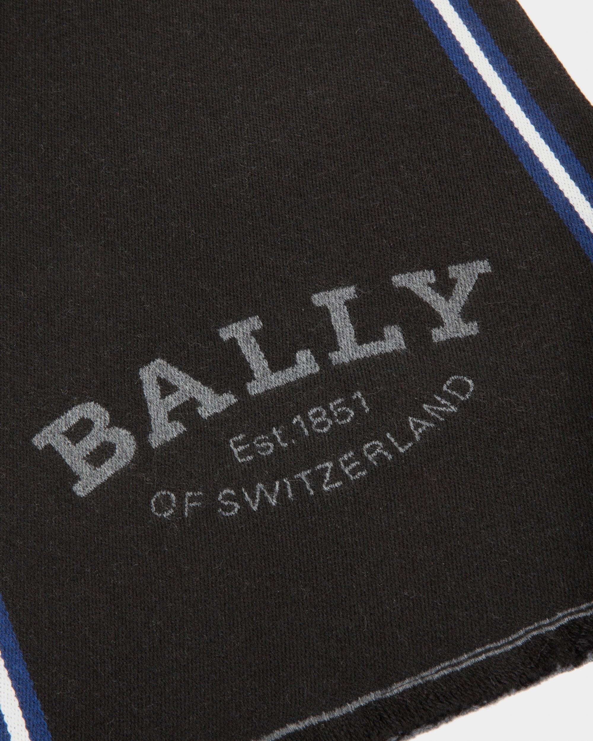 Sciarpa Jacquard In Lana Nera - Uomo - Bally - 02