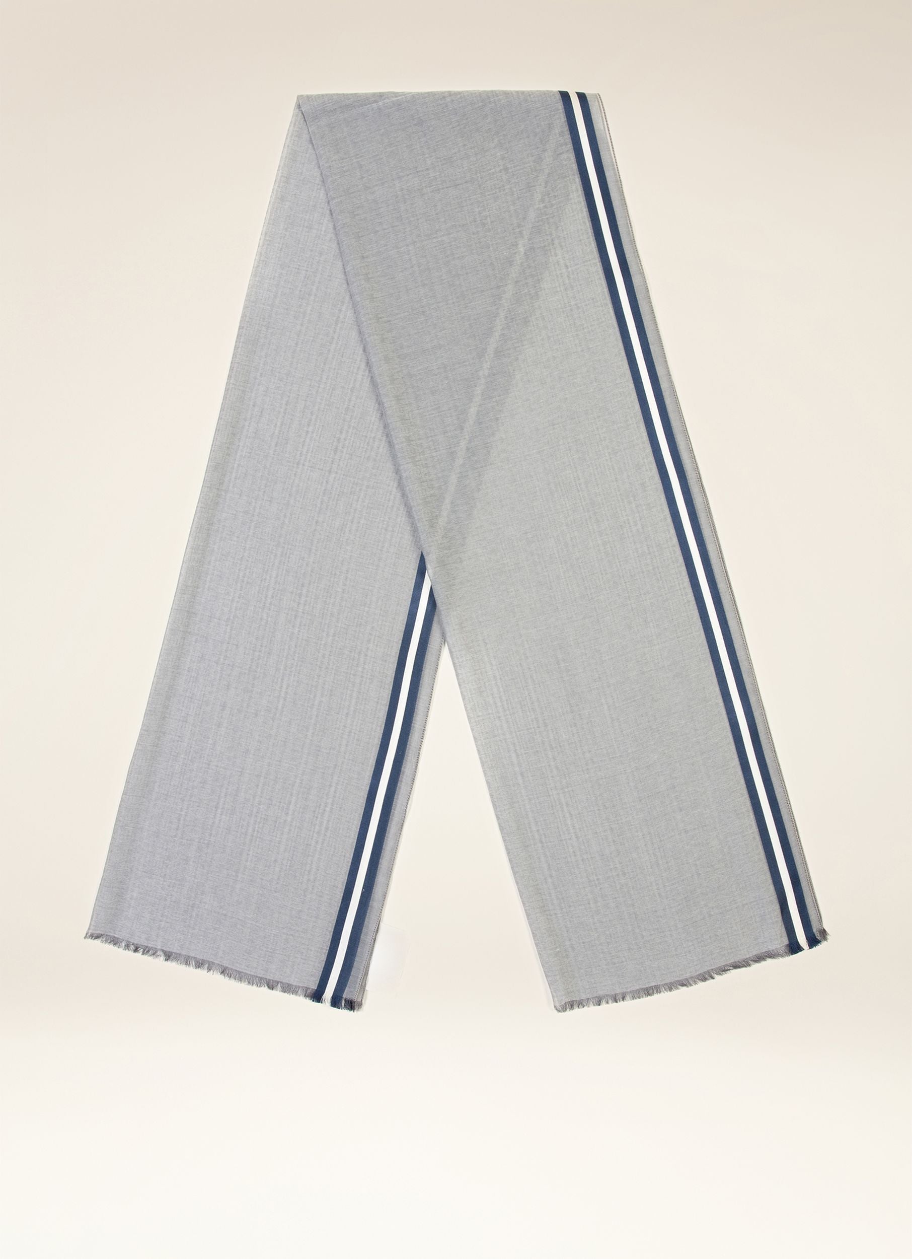 Sciarpa Monogram In Misto Cotone E Seta Grigia - Uomo - Bally - 01
