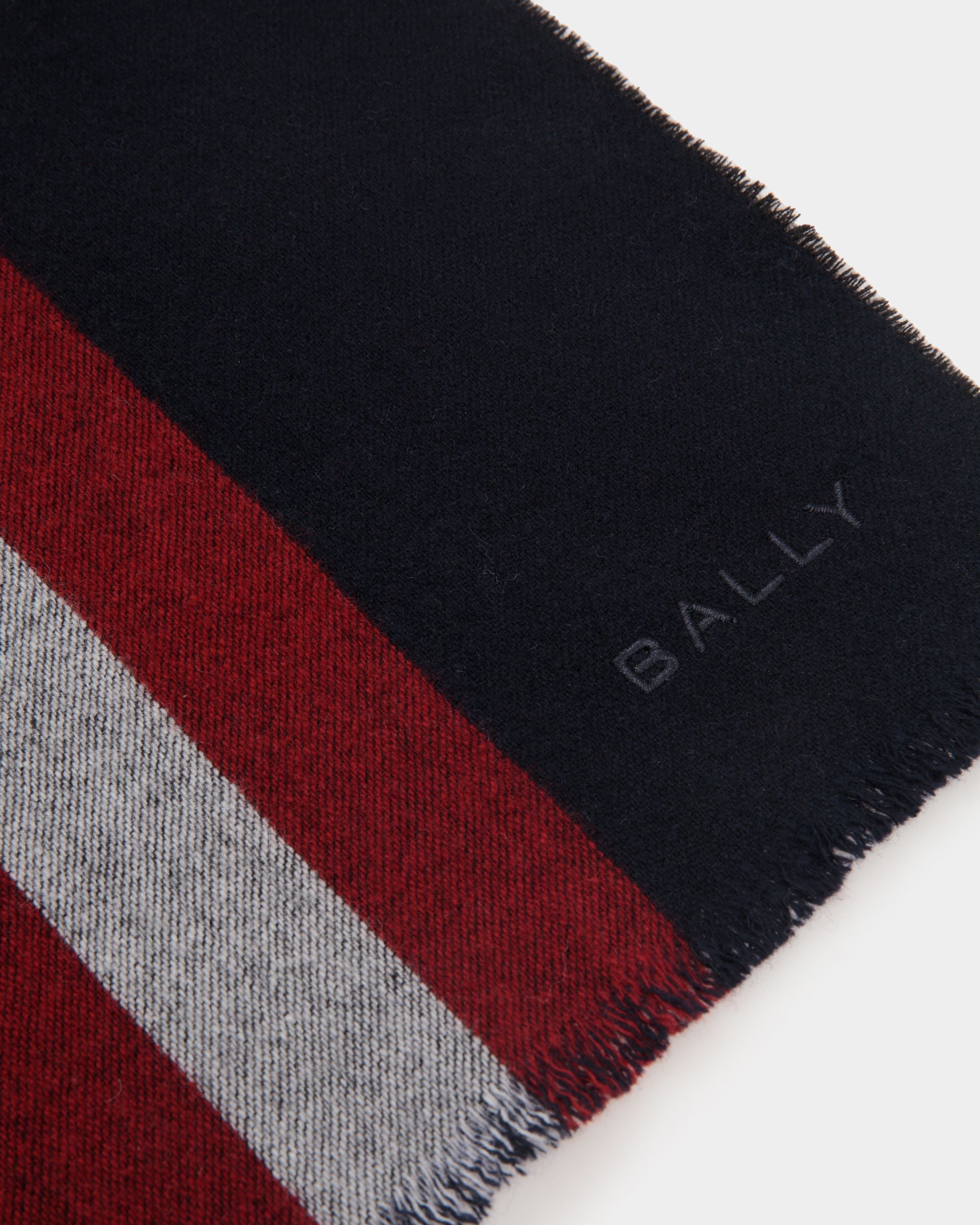 Sciarpa In Lana Navy Blue - Uomo - Bally - 03