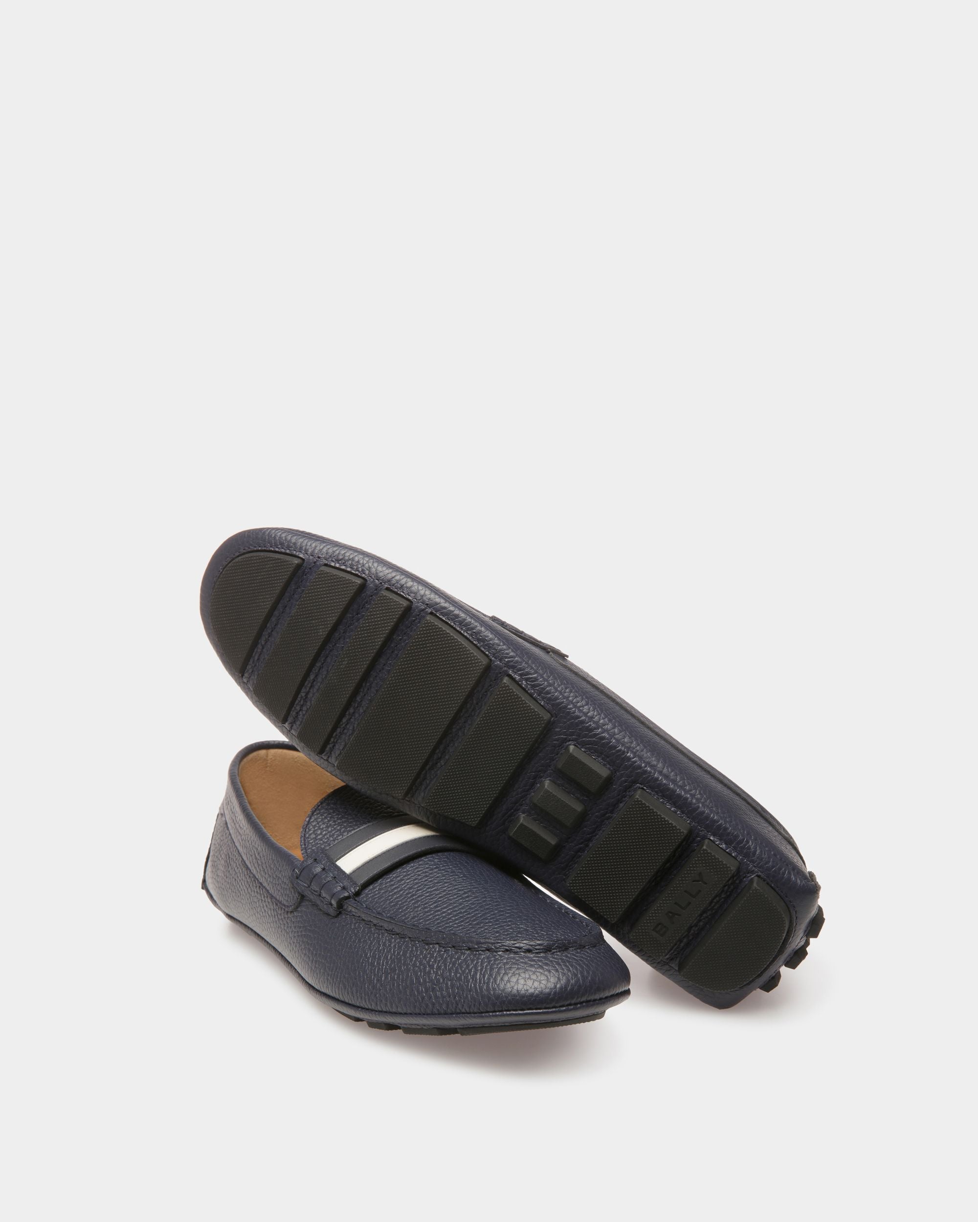 Driver Kerbs In Pelle Blu Scuro - Uomo - Bally - 04