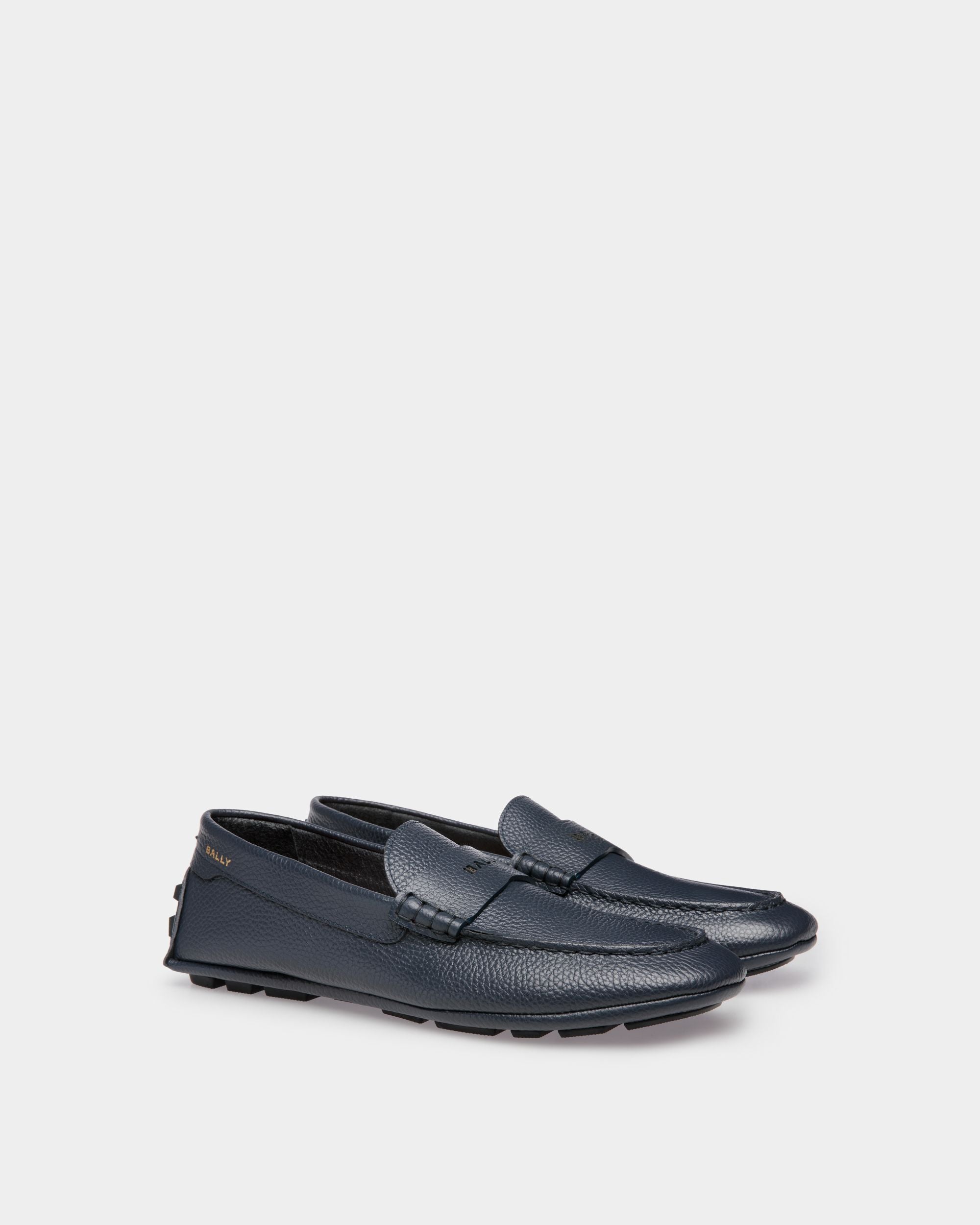 Driver Kerbs In Pelle Zigrinata Blu - Uomo - Bally - 03