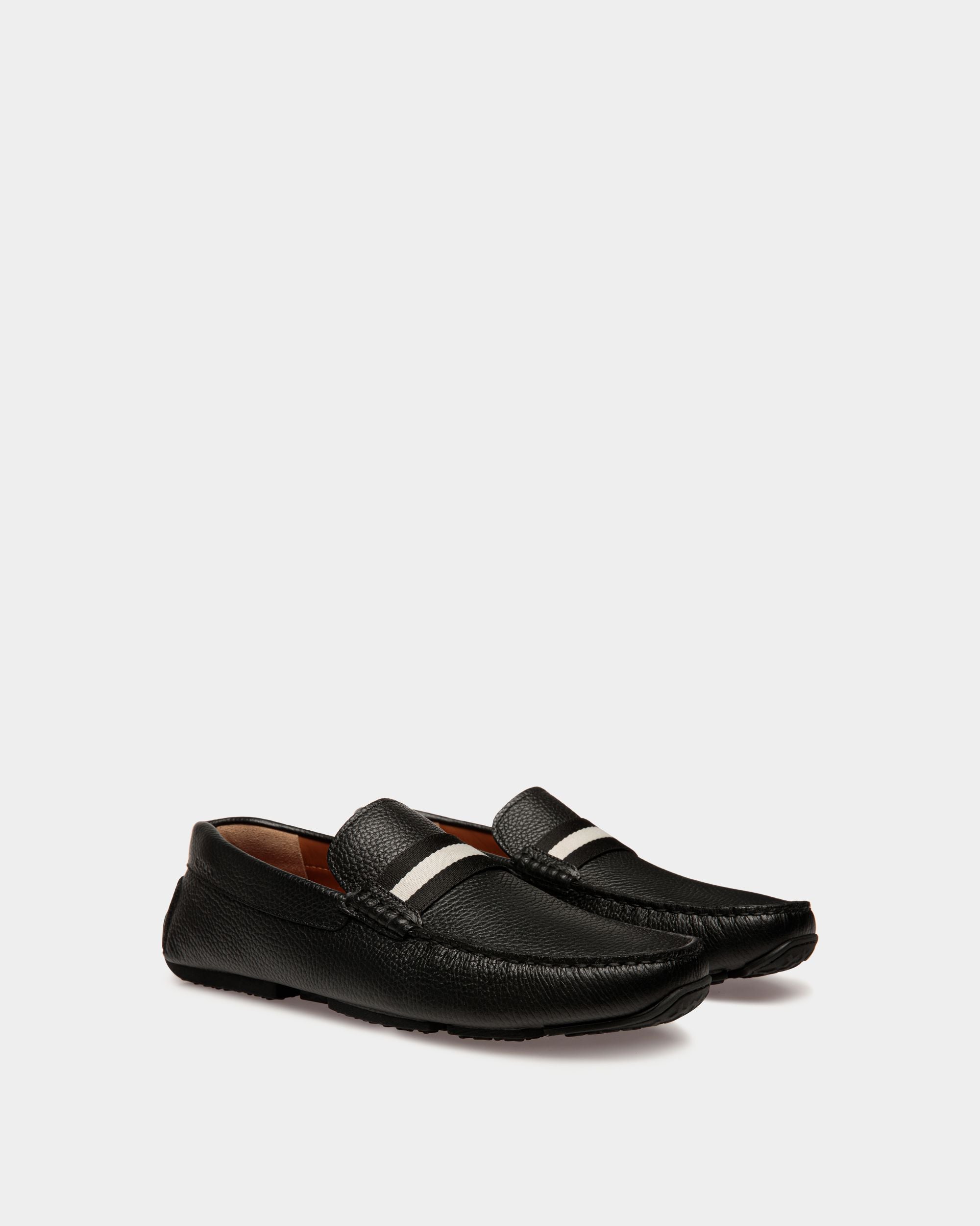 Driver Pilot In Pelle Granata Nera - Uomo - Bally - 02