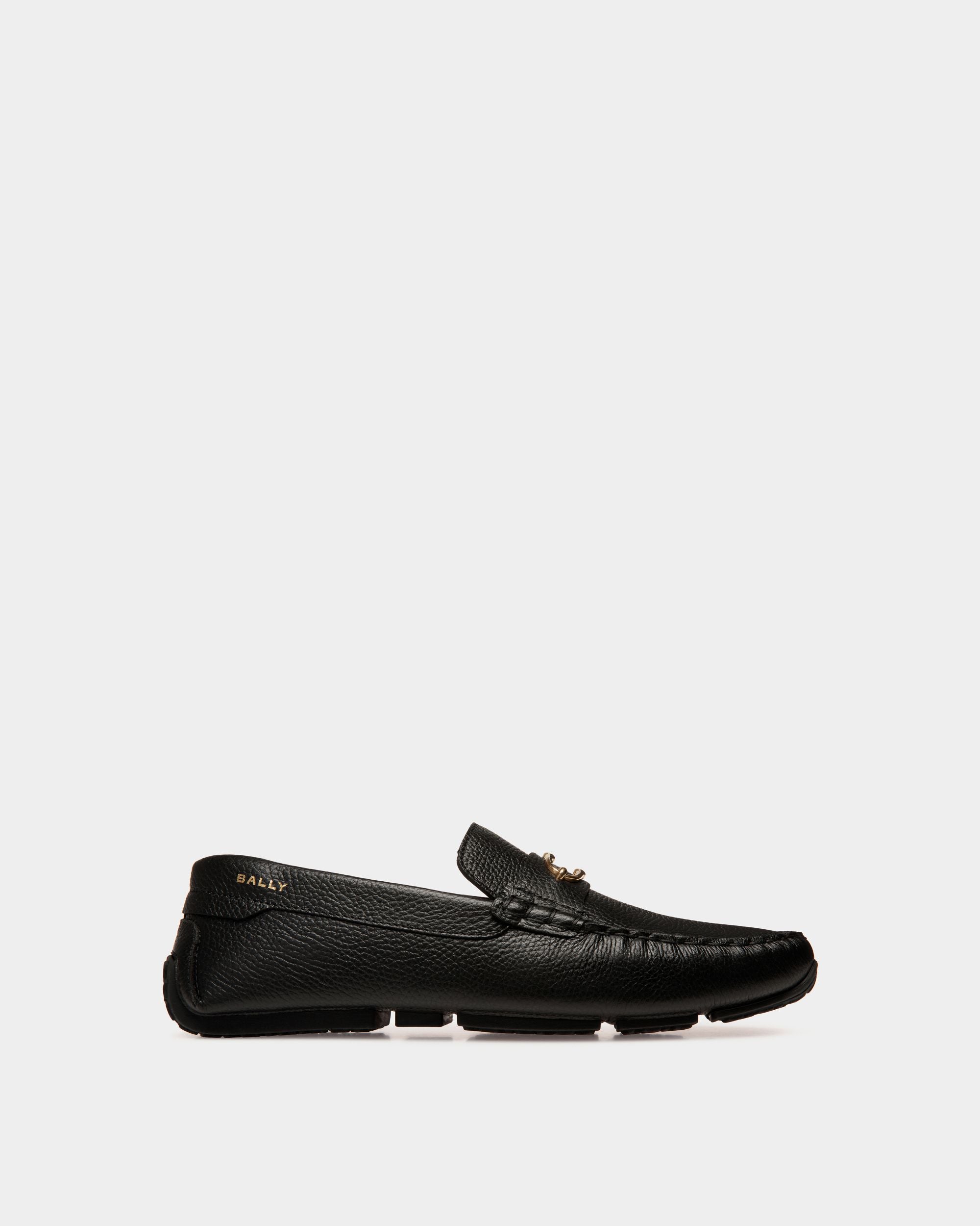 Driver Pilot In Pelle Granata Nera - Uomo - Bally - 01