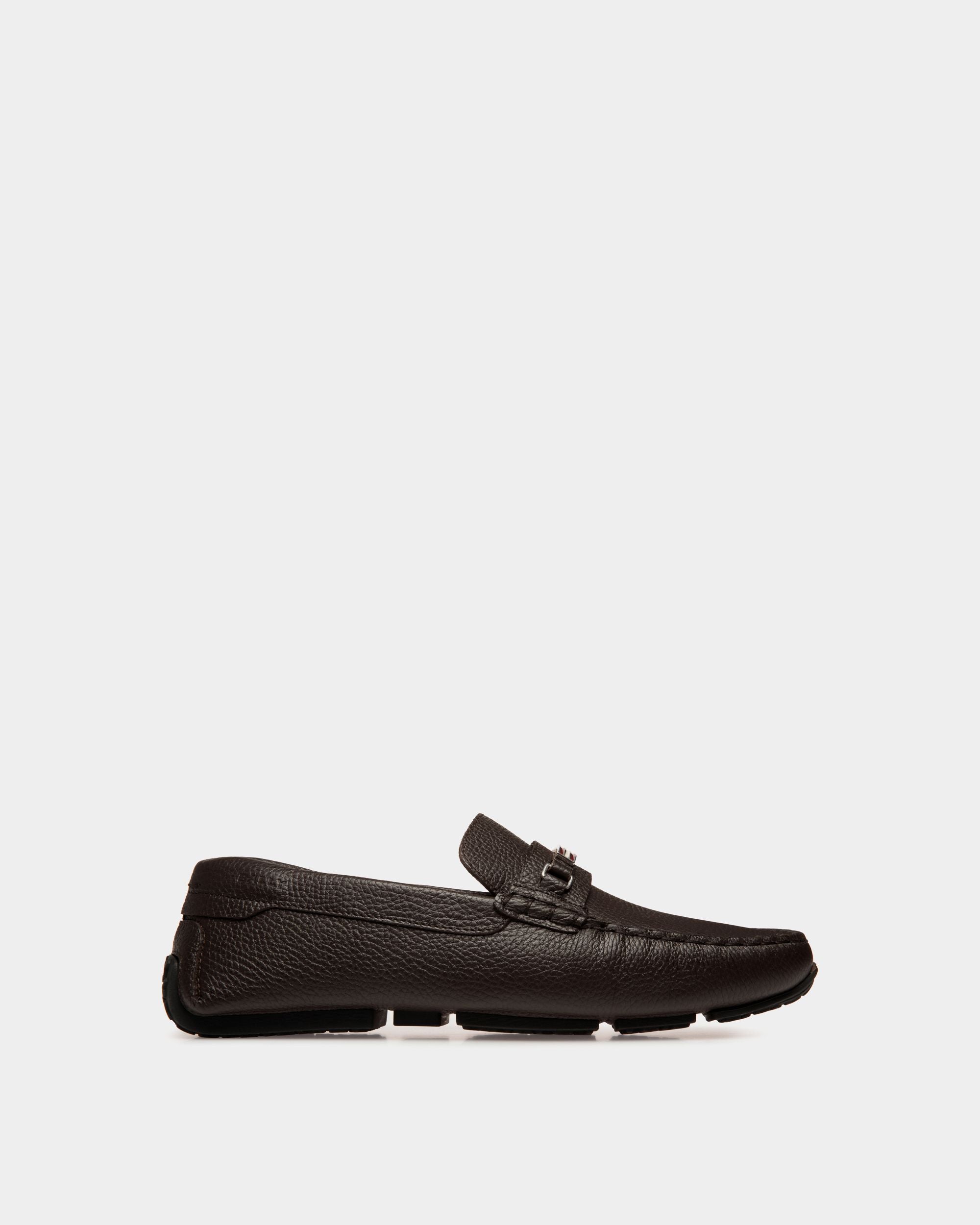 Driver Pilot In Pelle Granata Color Ebano - Uomo - Bally - 01