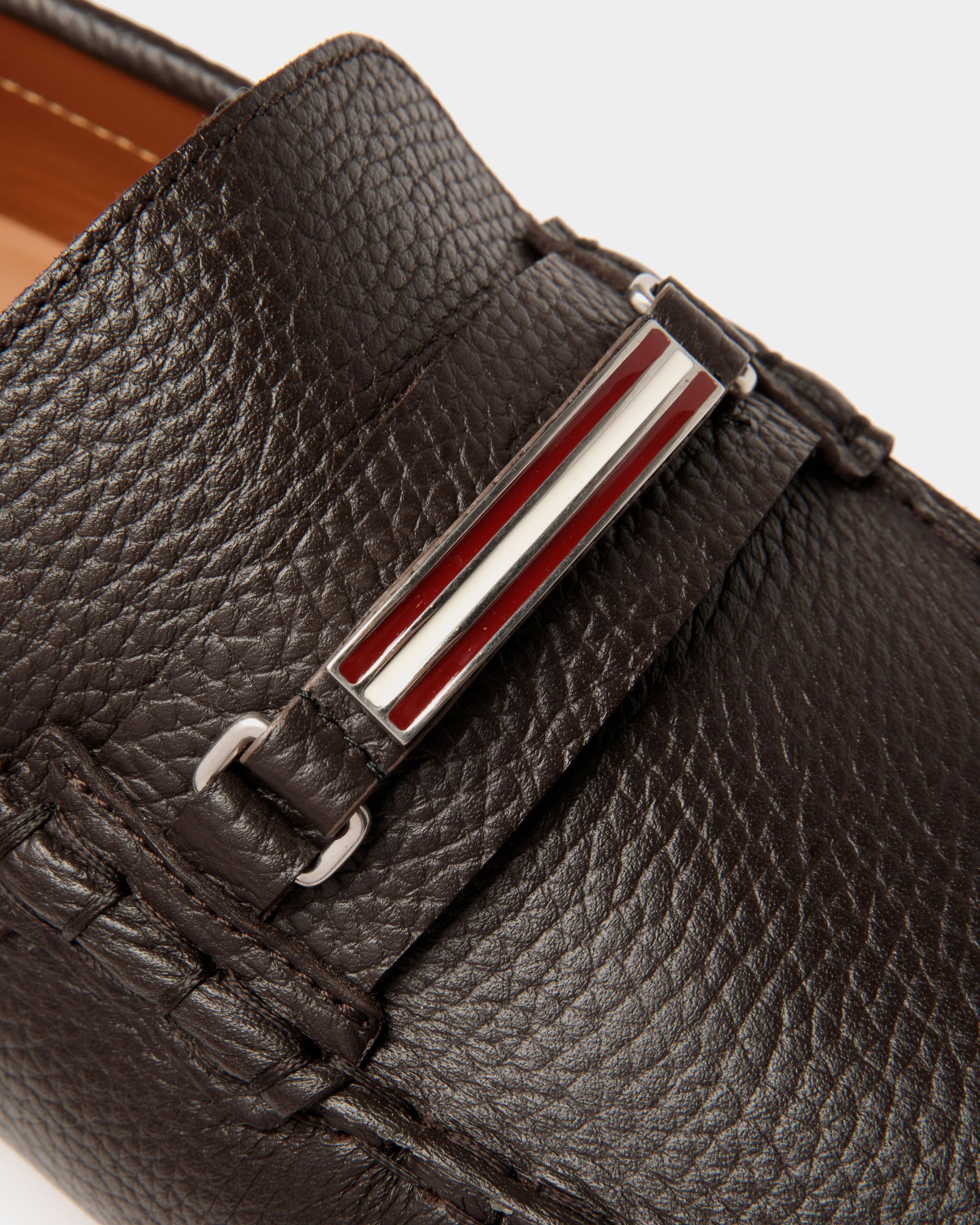 Driver Pilot In Pelle Granata Color Ebano - Uomo - Bally - 04
