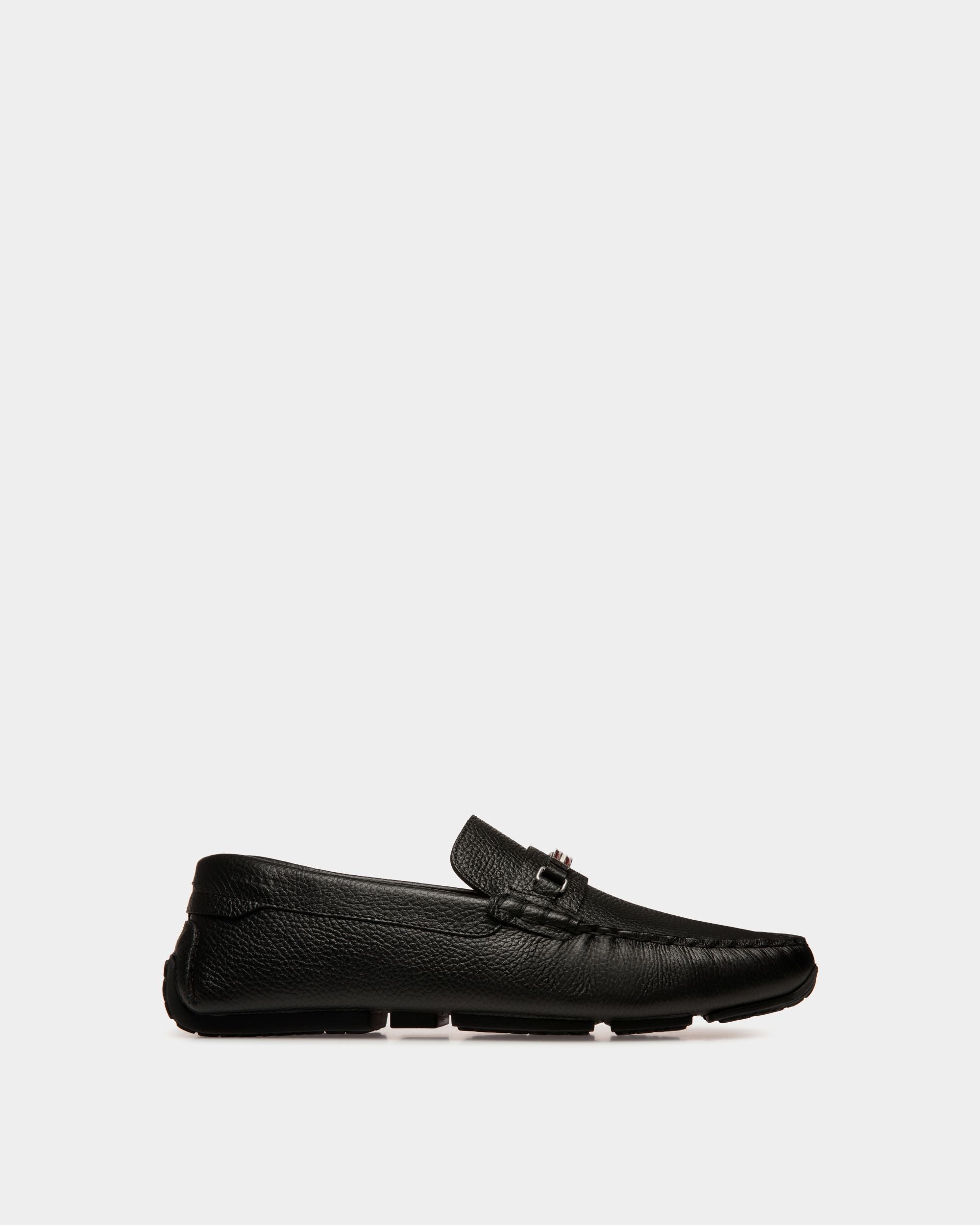 Driver Pilot In Pelle Granata Nera - Uomo - Bally - 01