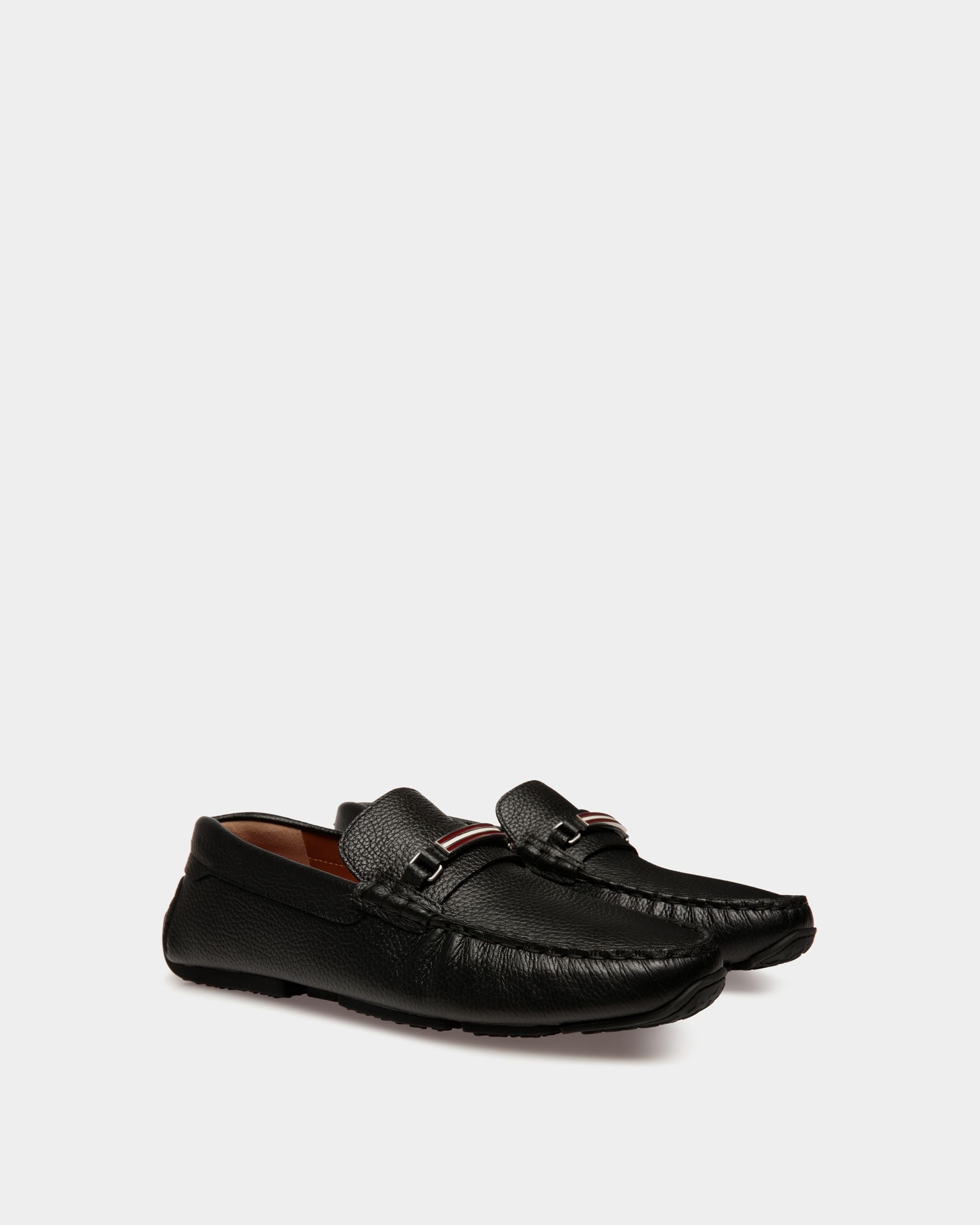 Driver Pilot In Pelle Granata Nera - Uomo - Bally - 03