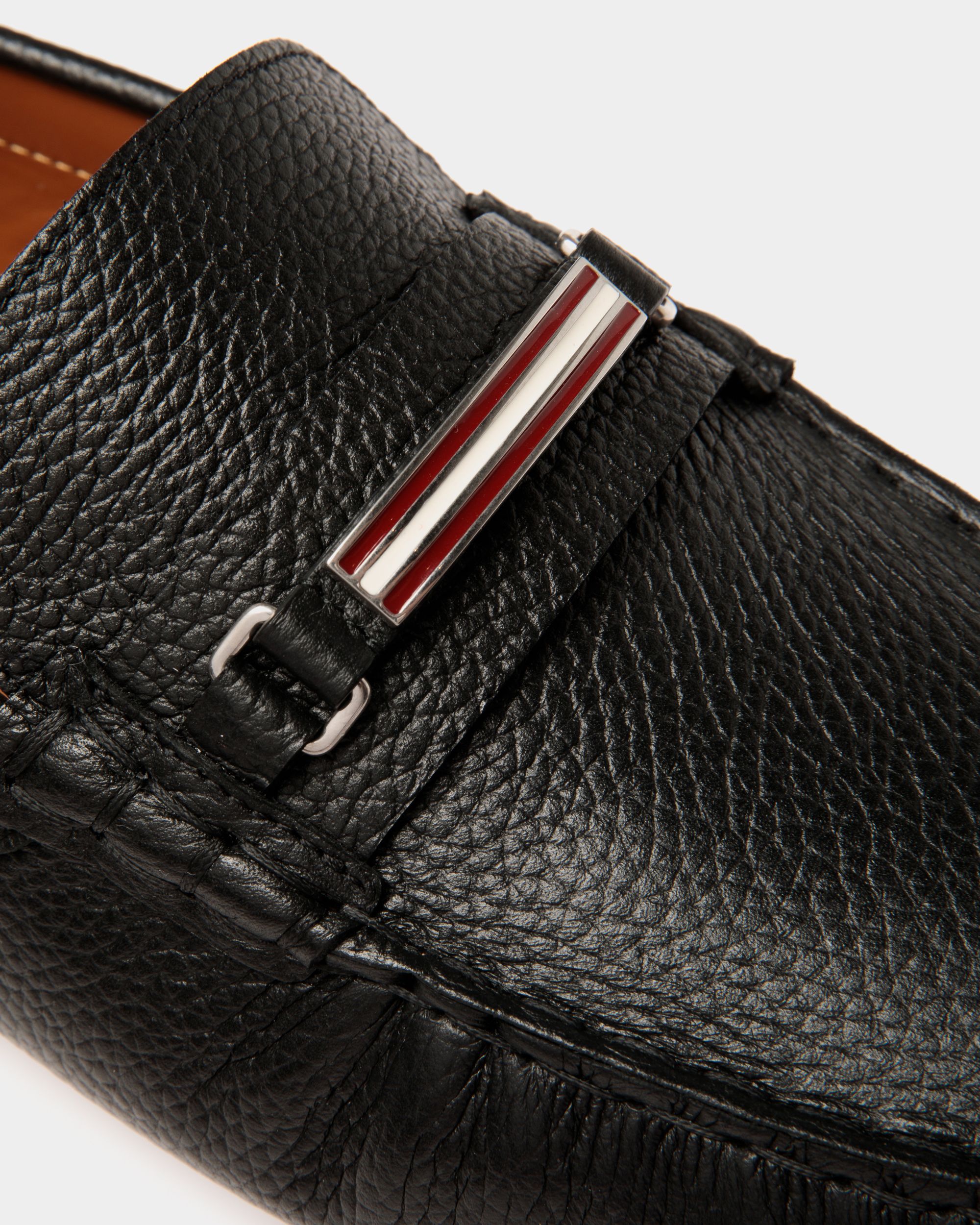 Driver Pilot In Pelle Granata Nera - Uomo - Bally - 05
