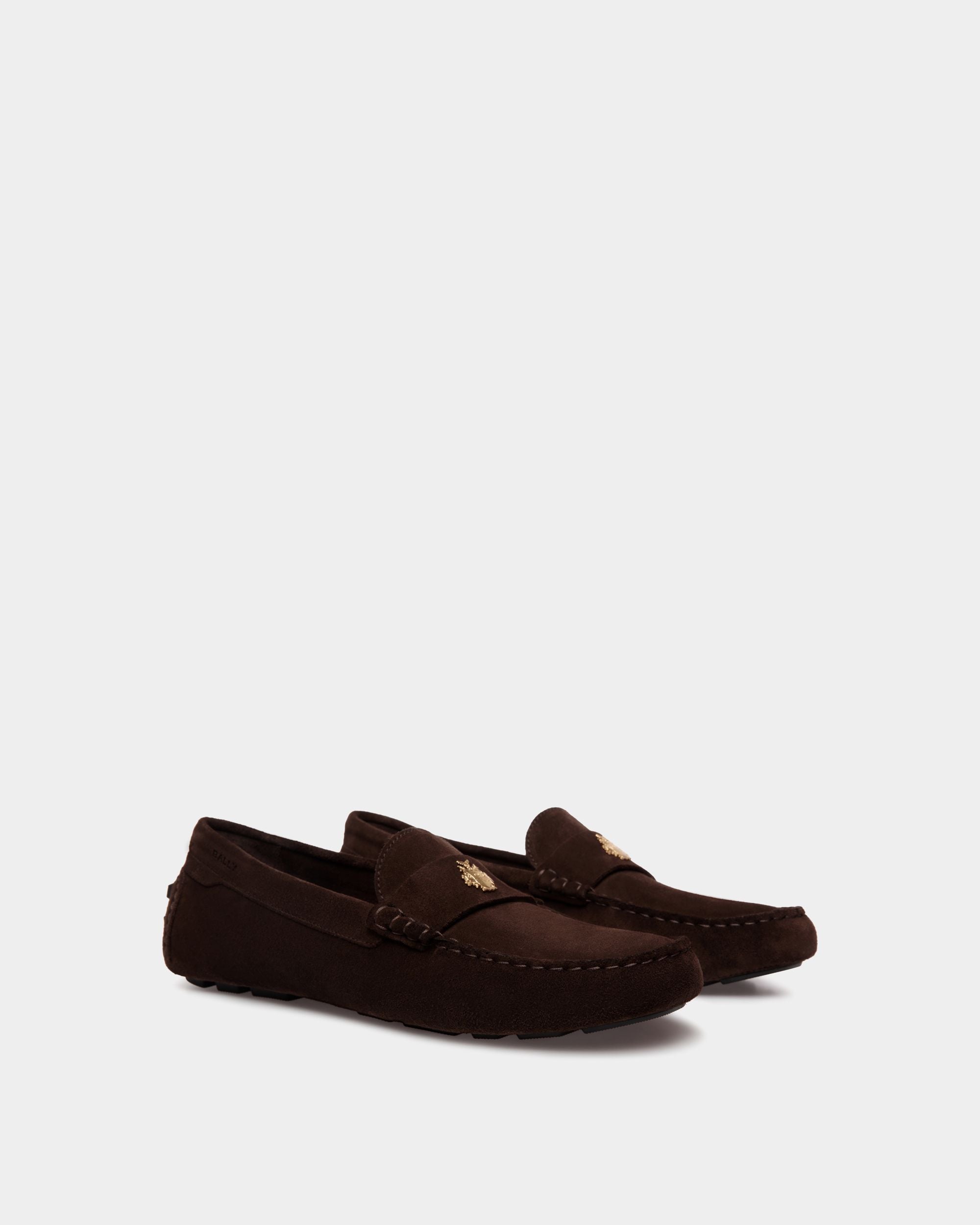 Driver Kerbs In Pelle Scamosciata Color Ebano - Uomo - Bally - 03