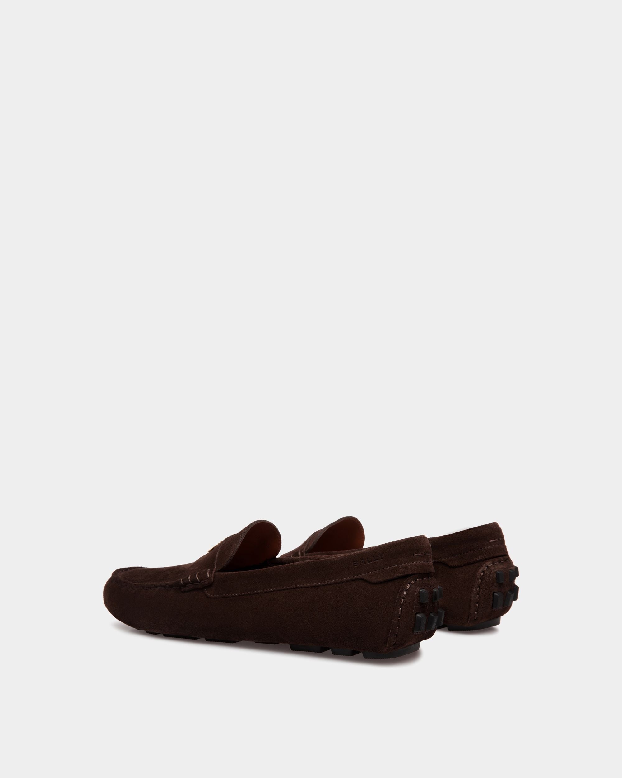 Driver Kerbs In Pelle Scamosciata Color Ebano - Uomo - Bally - 04