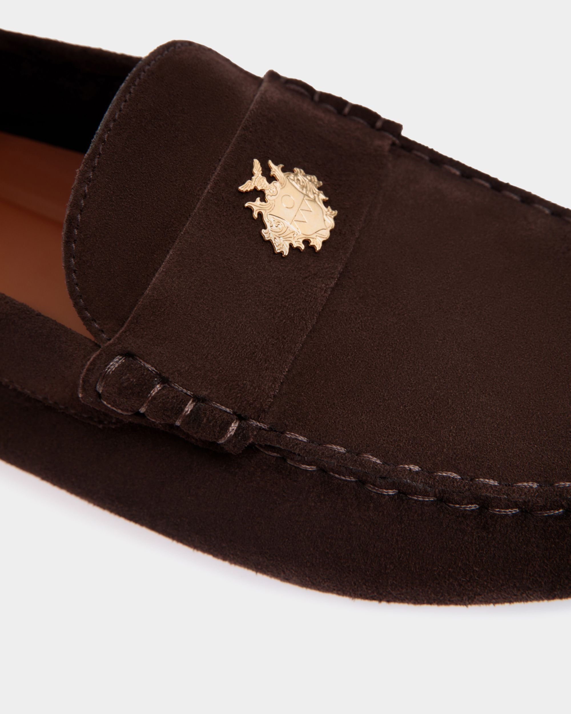 Driver Kerbs In Pelle Scamosciata Color Ebano - Uomo - Bally - 06
