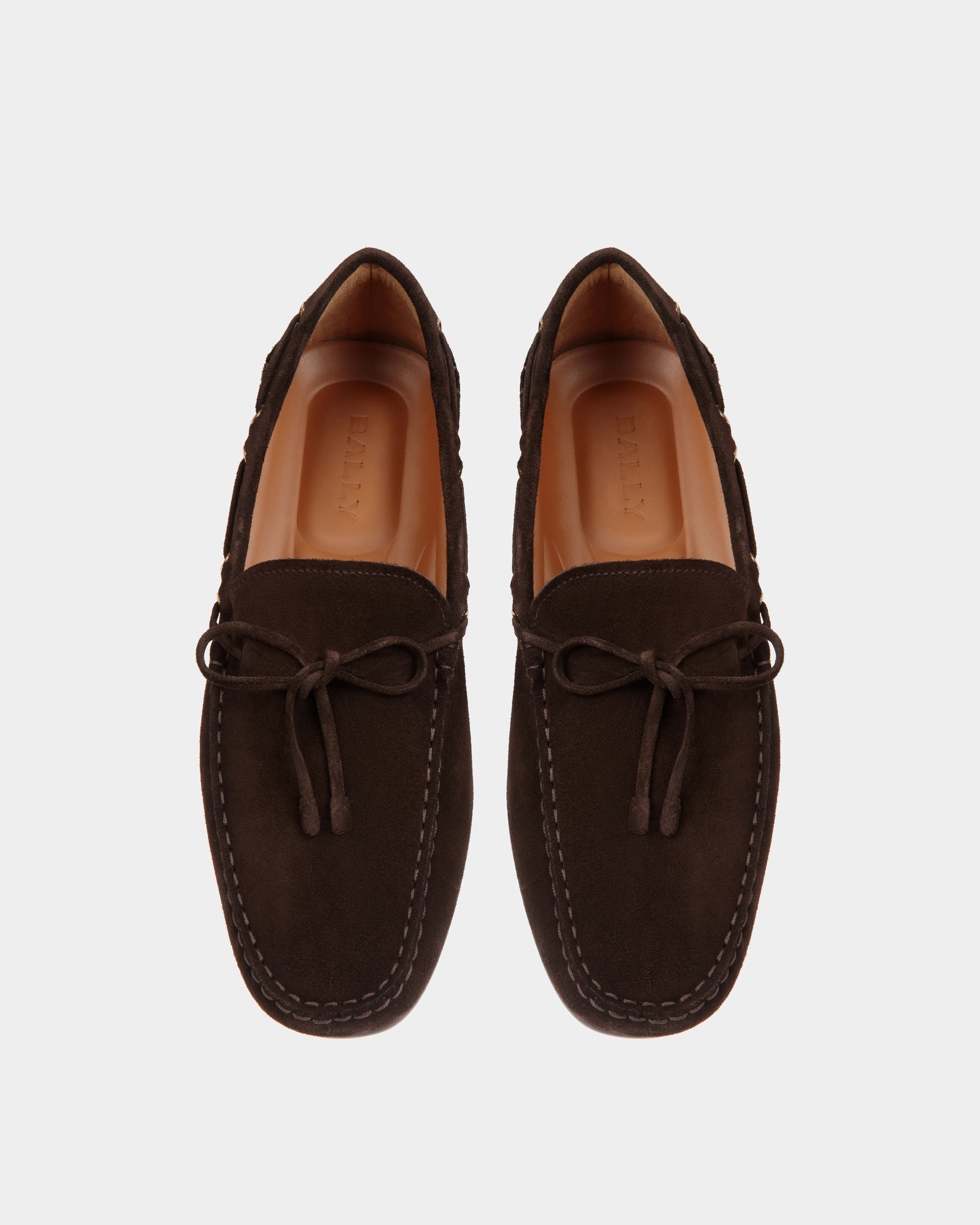 Driver Clay In Pelle Scamosciata Color Ebano - Uomo - Bally - 04