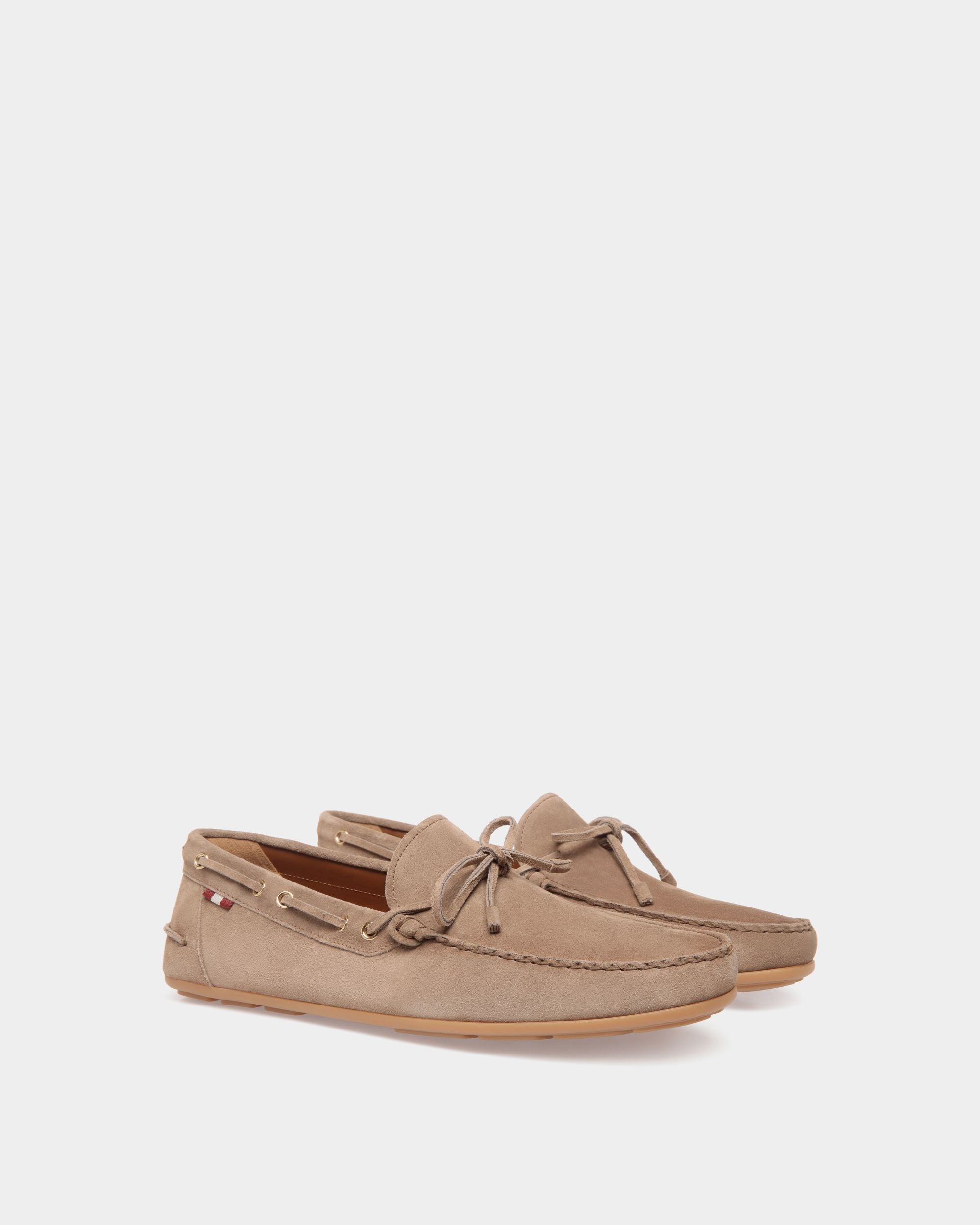 Driver Clay In Pelle Scamosciata Grigio Talpa - Uomo - Bally - 02