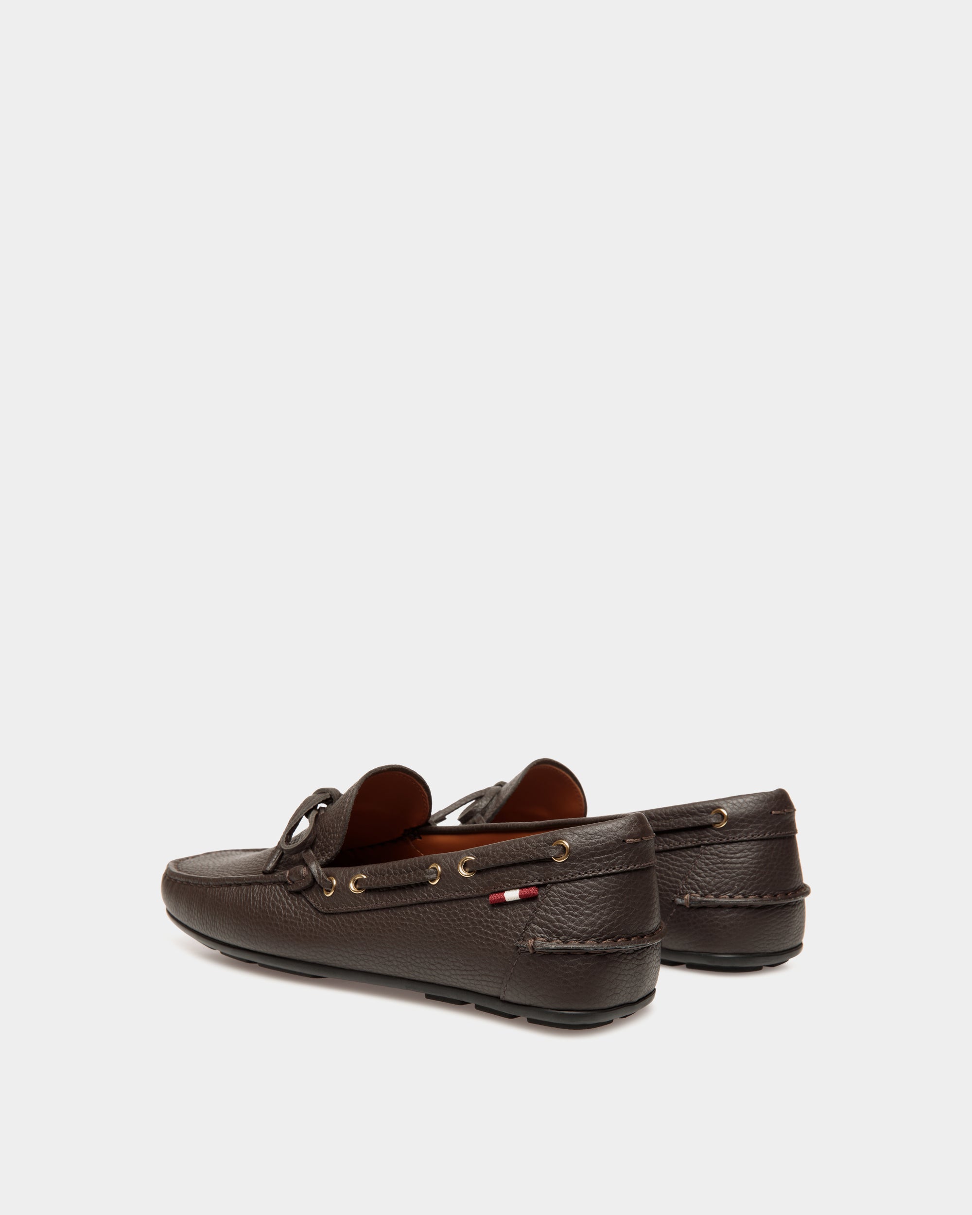 Driver Clay In Pelle Granata Color Ebano - Uomo - Bally - 04