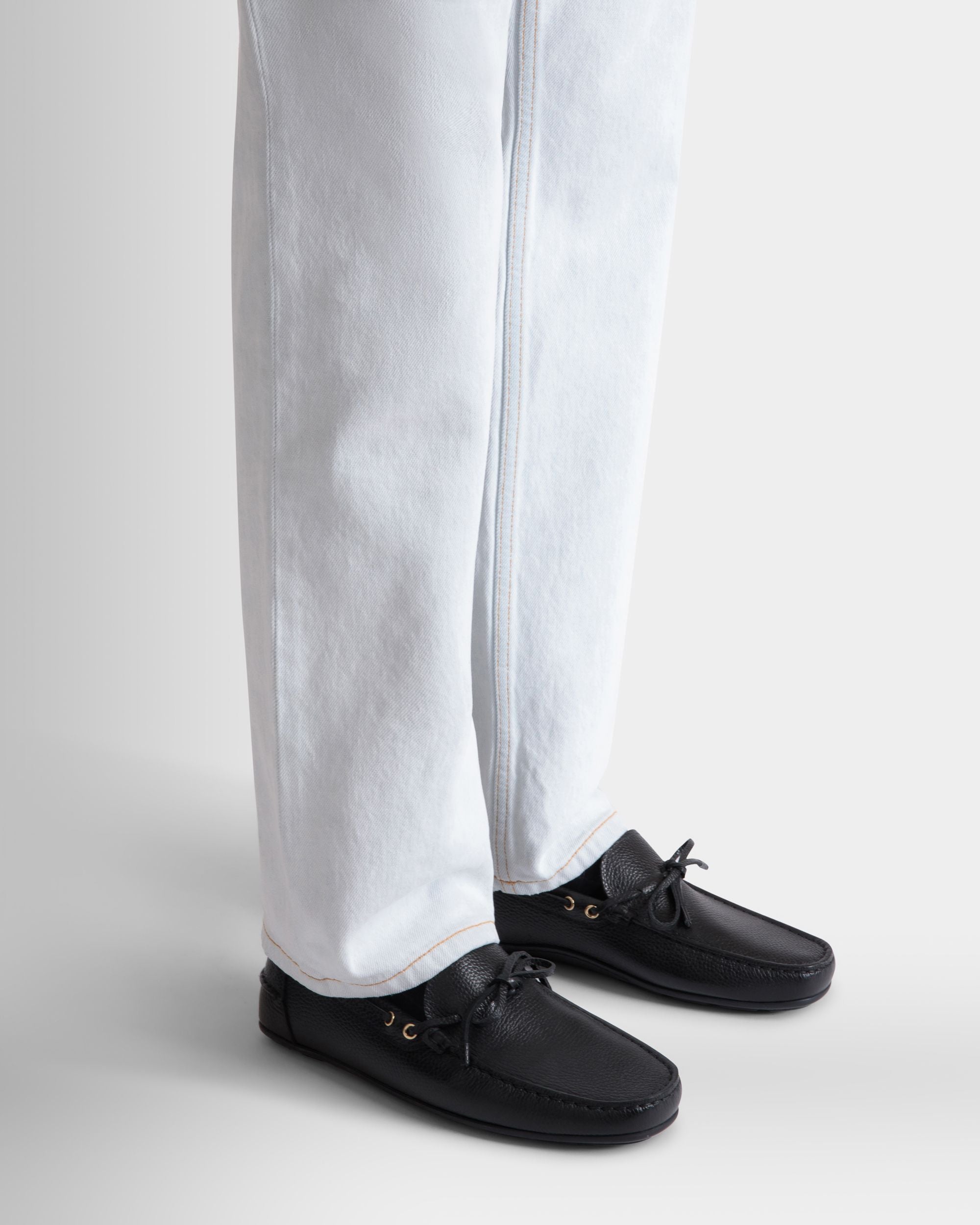 Driver Clay In Pelle Granata Nera - Uomo - Bally - 02