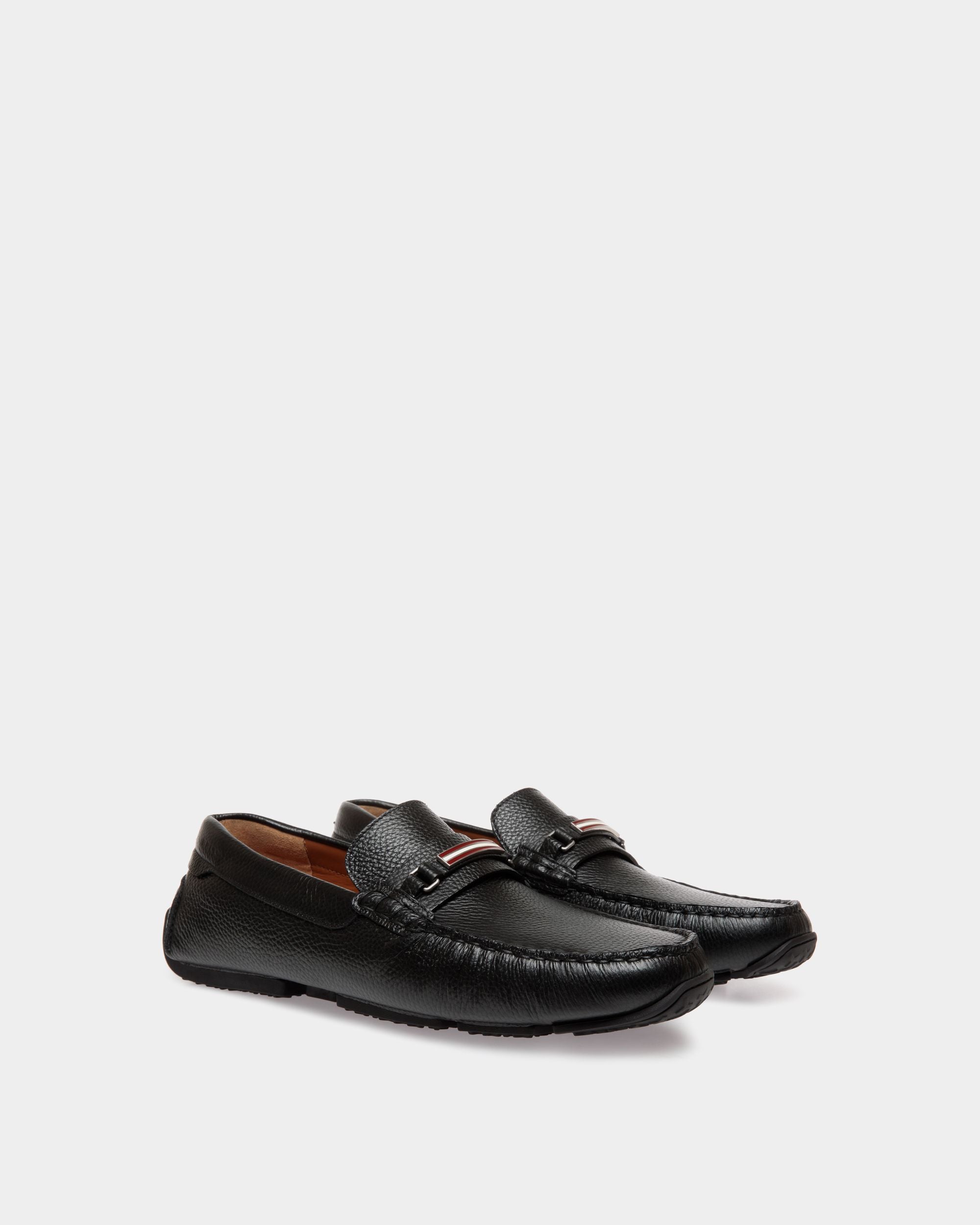 Driver Pilot In Pelle Granata Nera - Uomo - Bally - 02