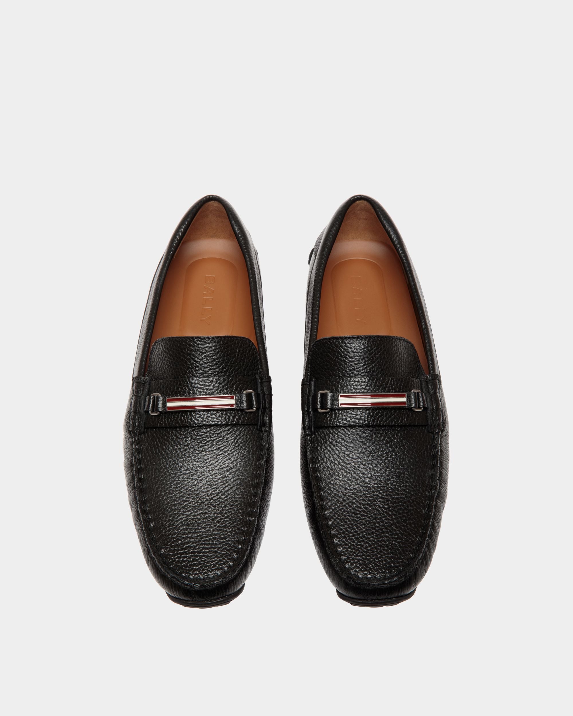 Driver Pilot In Pelle Granata Nera - Uomo - Bally - 04