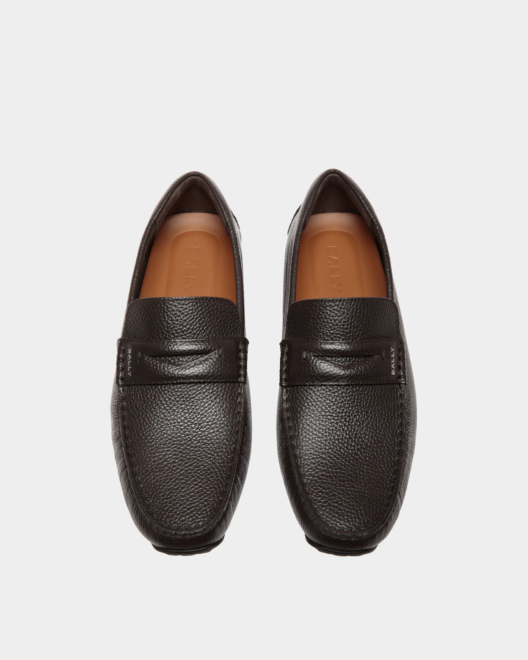 Driver Pilot In Pelle Granata Color Ebano - Uomo - Bally - 04