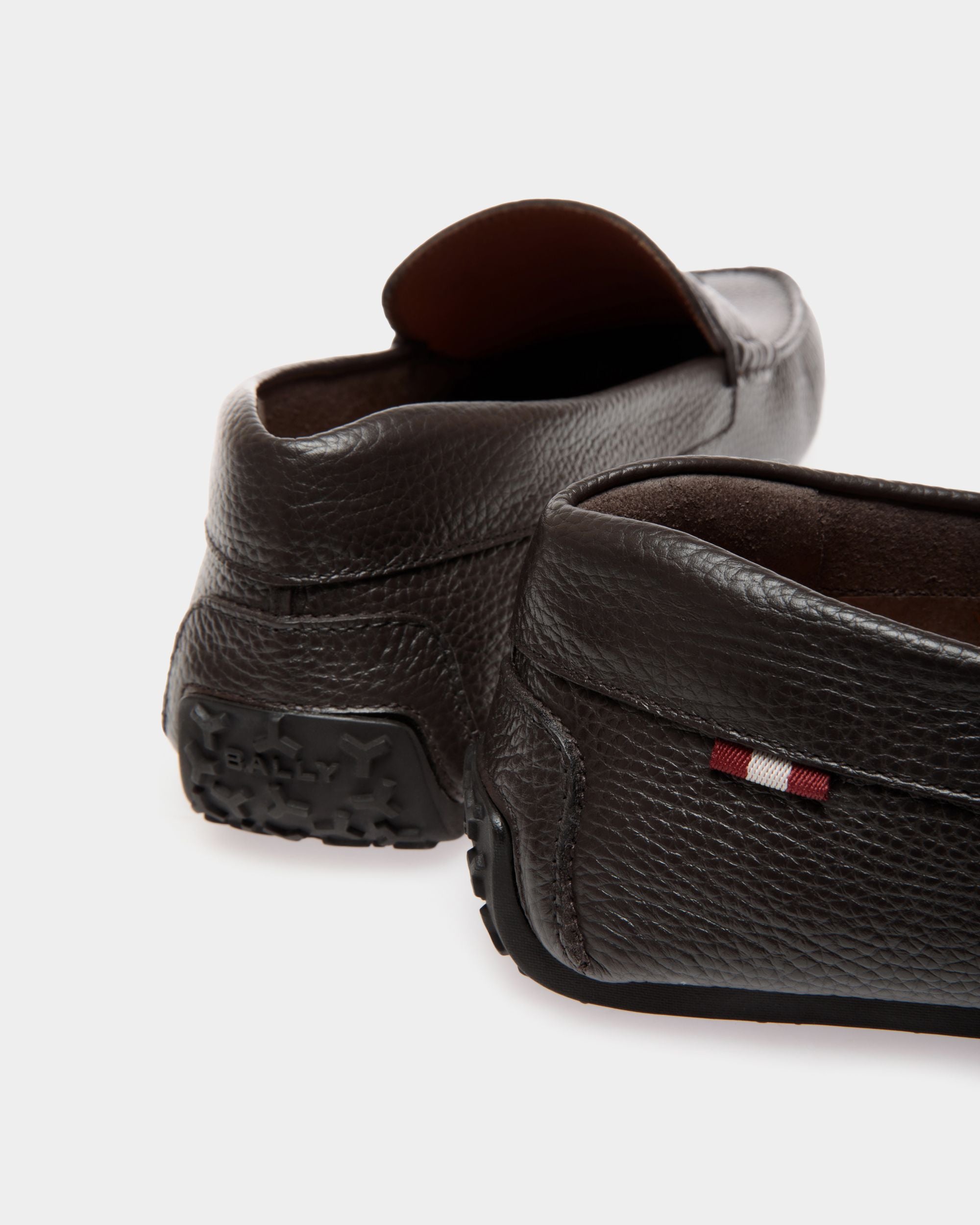 Driver Pilot In Pelle Granata Color Ebano - Uomo - Bally - 05