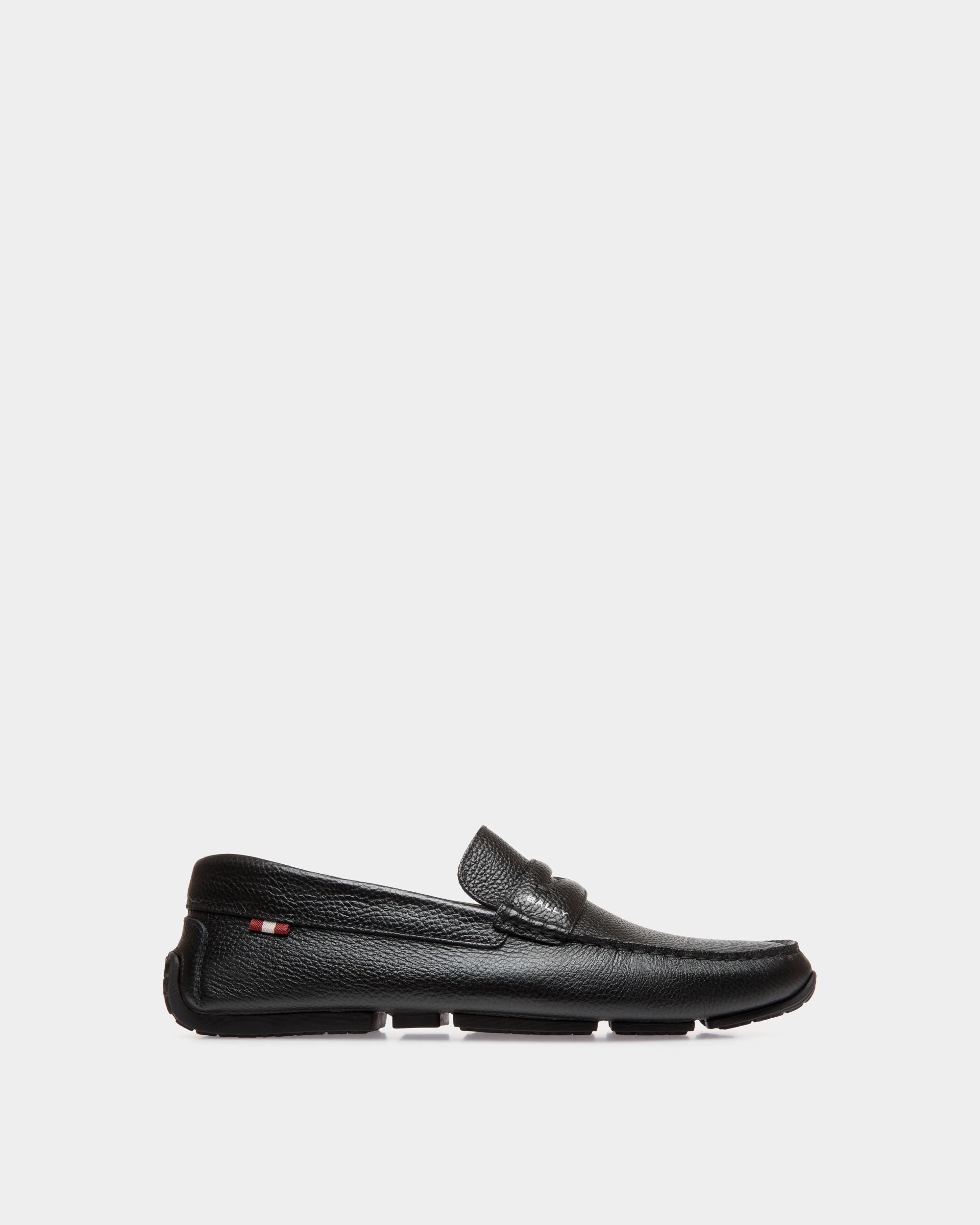 Driver Pilot In Pelle Granata Nera - Uomo - Bally - 01