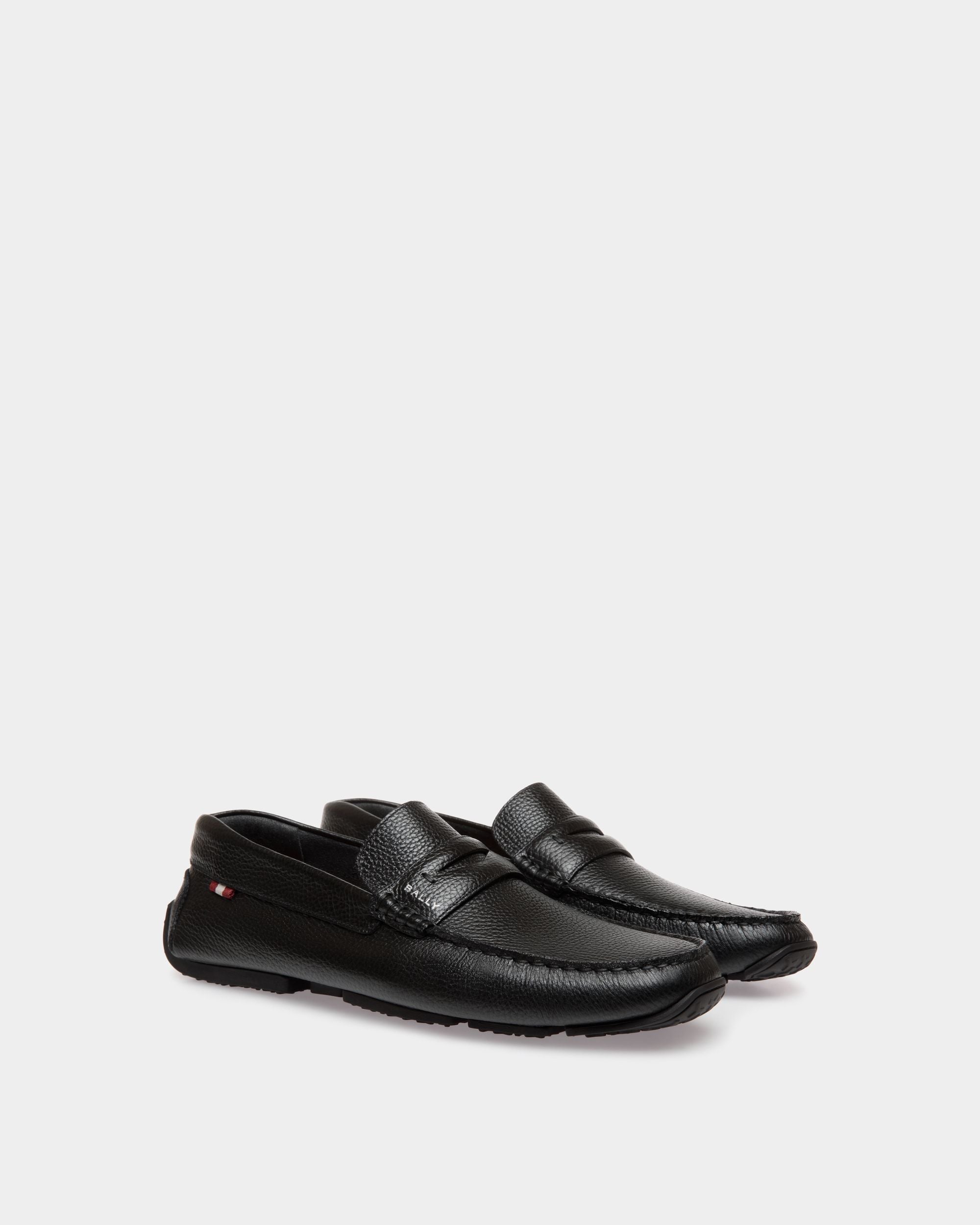 Driver Pilot In Pelle Granata Nera - Uomo - Bally - 02
