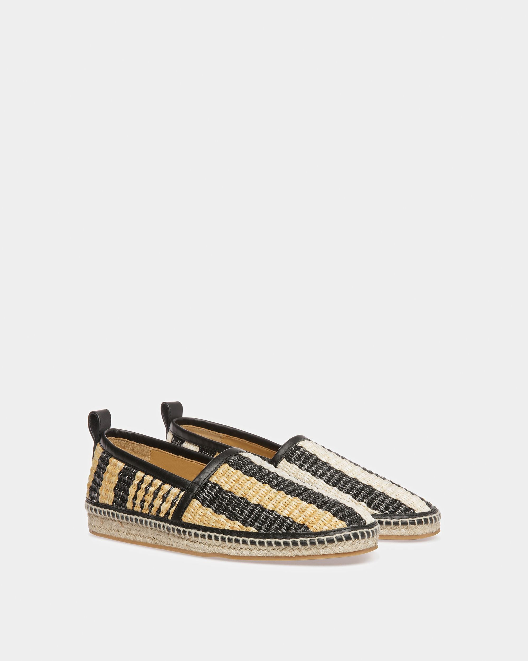 Espadrillas Karakas In Tessuto Nero E Avorio - Uomo - Bally - 02
