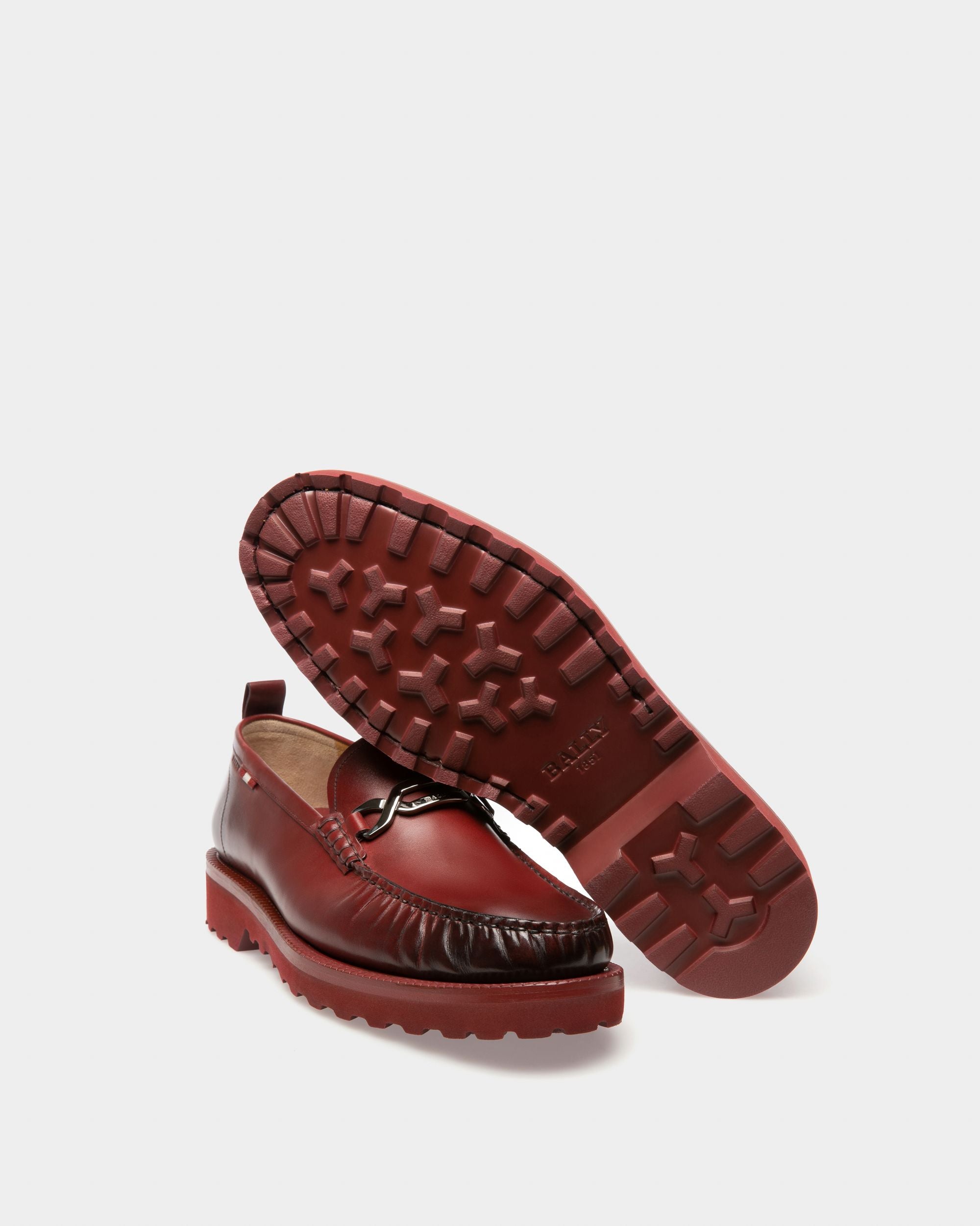 Novian Mocassini In Pelle Rosso Antico - Uomo - Bally - 05