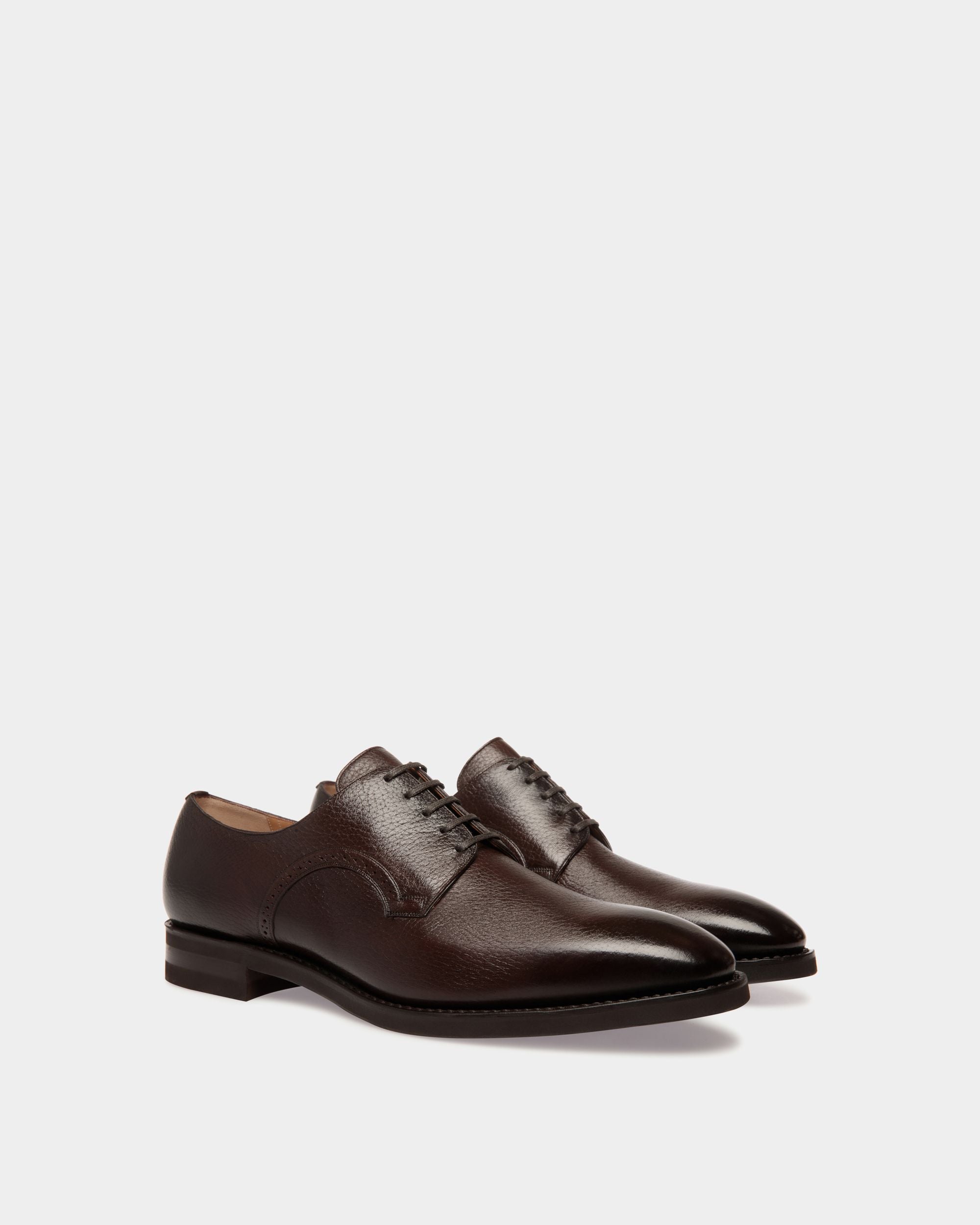 Derby Scribe In Pelle Di Daino Marrone - Uomo - Bally - 02