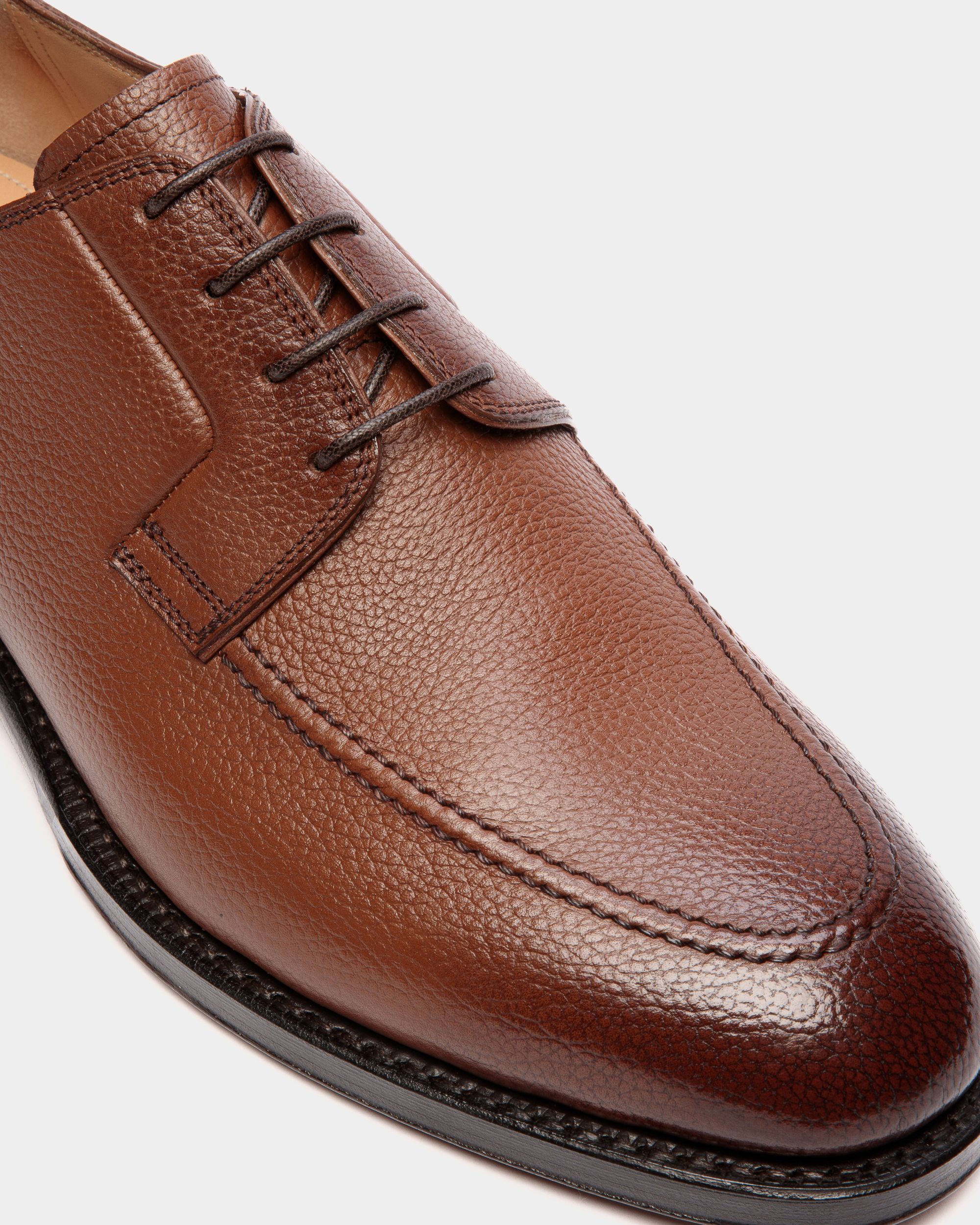Scarpa Oxford Scribe In Pelle Granata Marrone - Uomo - Bally - 04