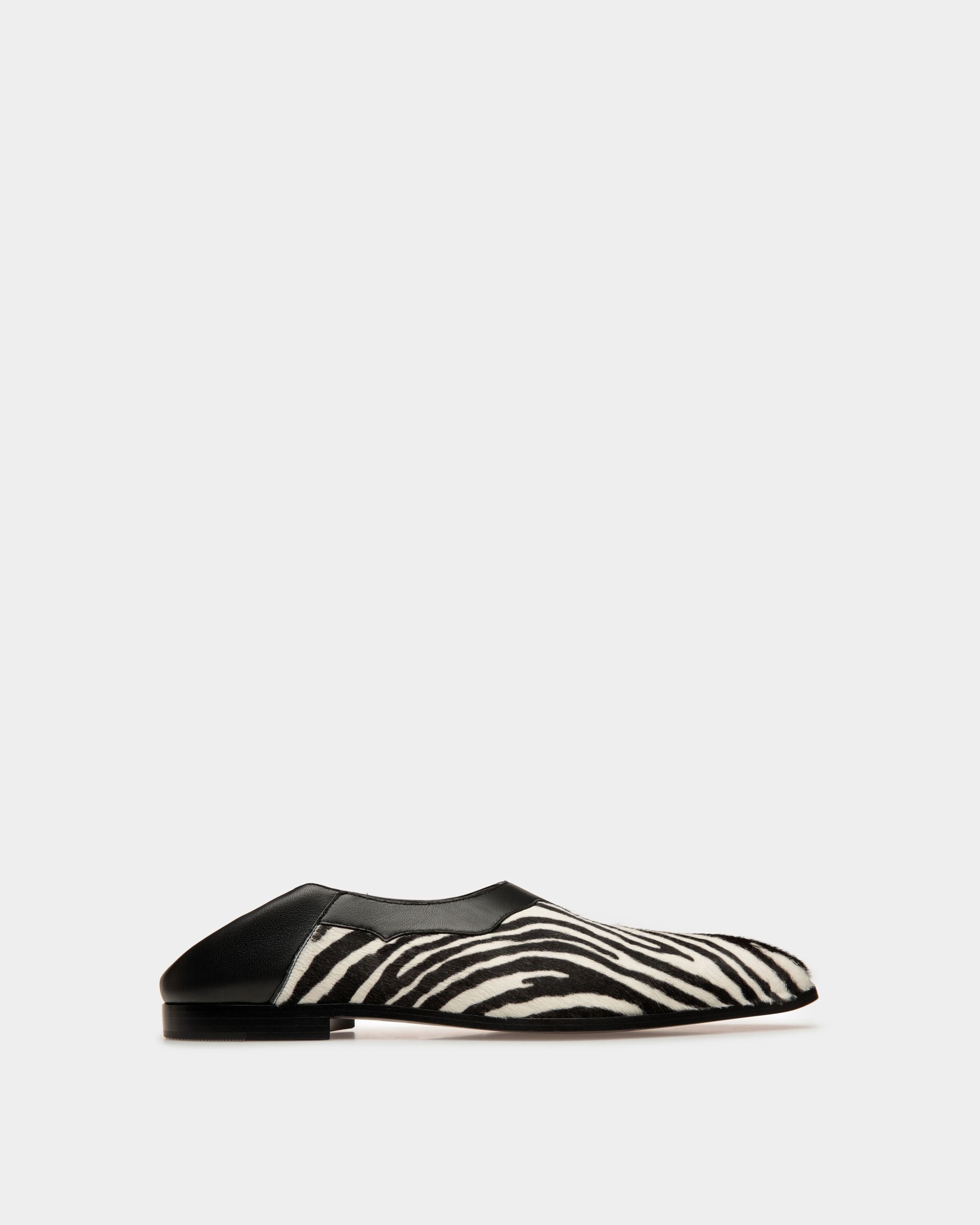Mocassino Basso Vegas In Pelle E Cavallino Bianco E Nero - Uomo - Bally - 01