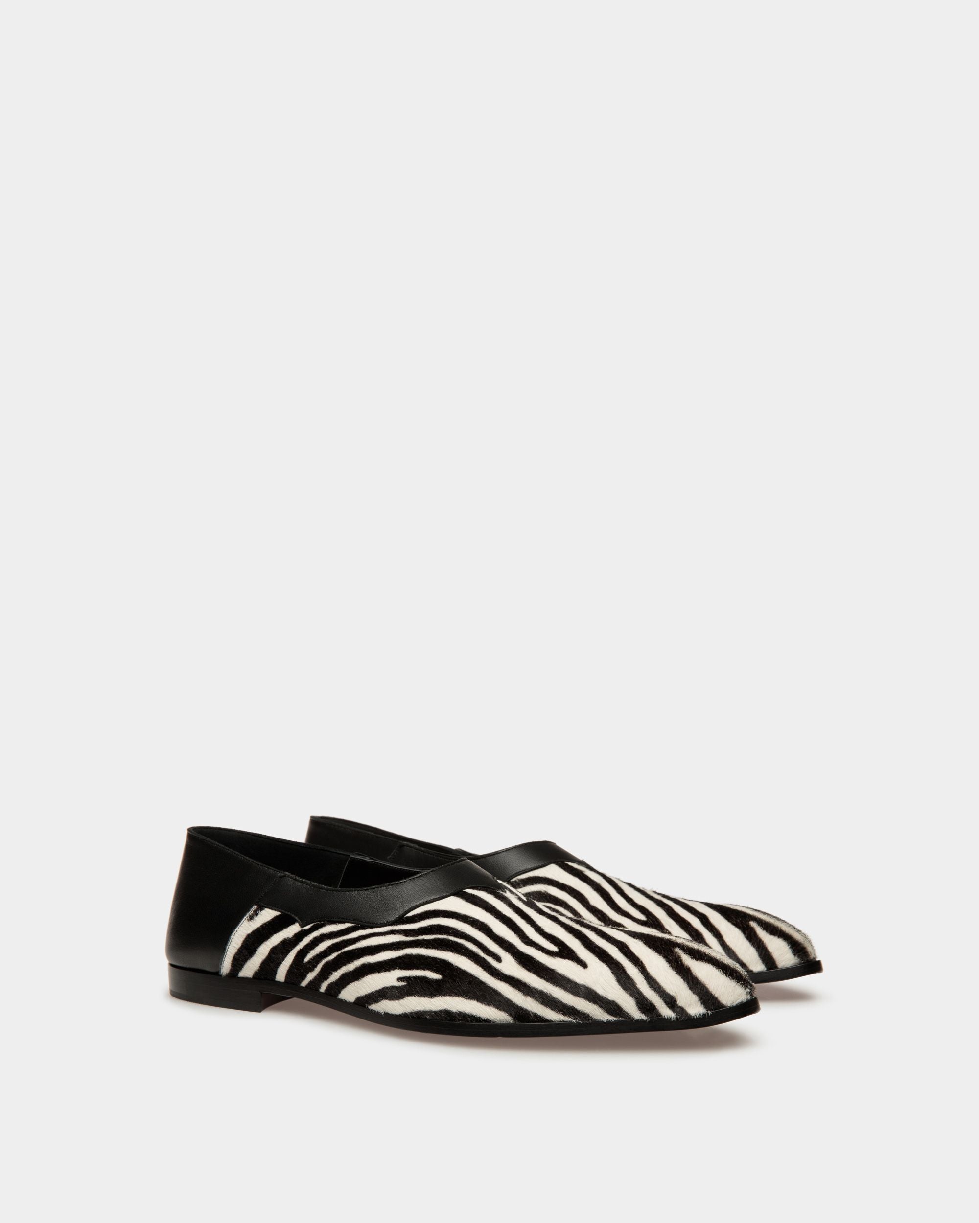 Mocassino Basso Vegas In Pelle E Cavallino Bianco E Nero - Uomo - Bally - 02