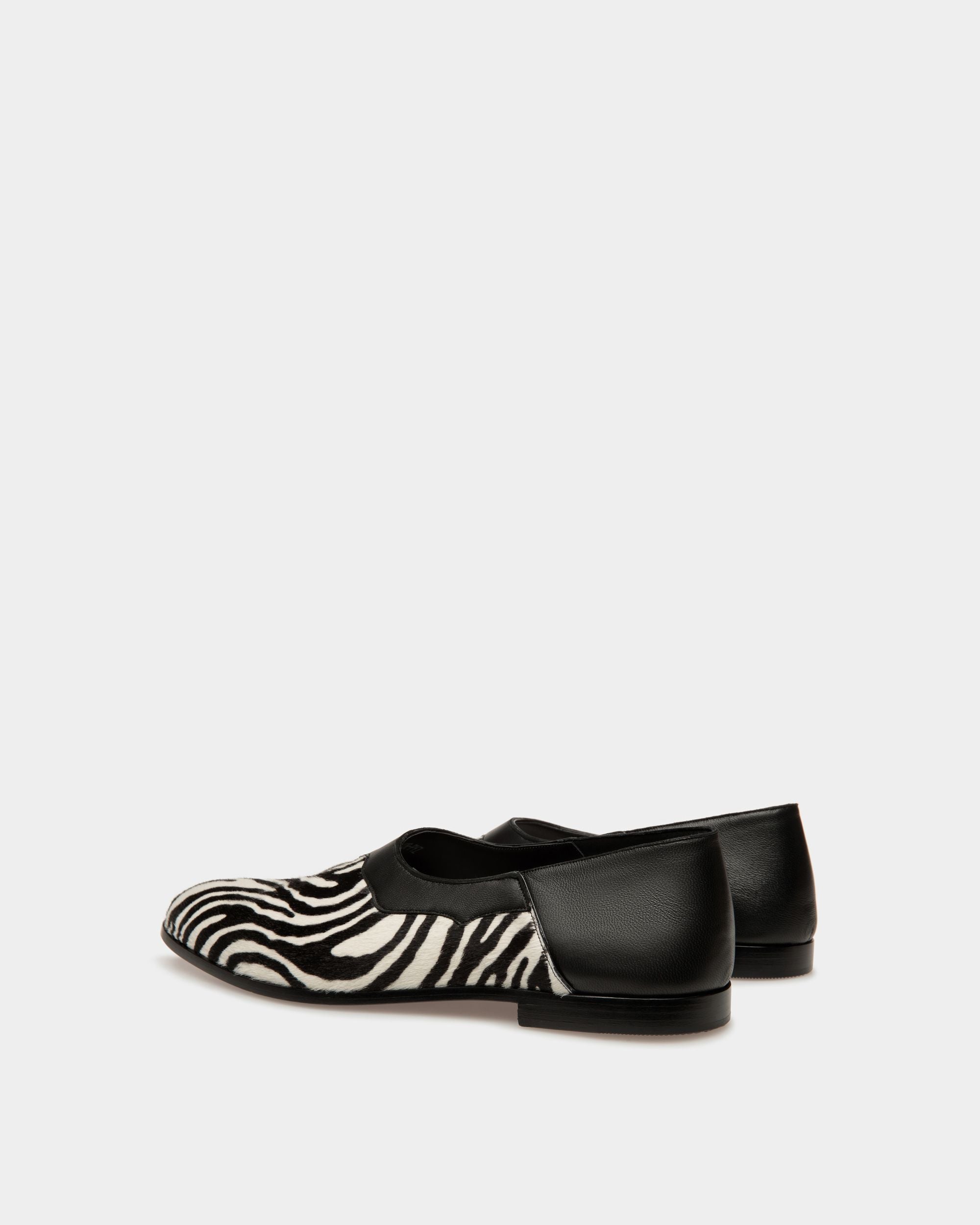 Mocassino Basso Vegas In Pelle E Cavallino Bianco E Nero - Uomo - Bally - 03