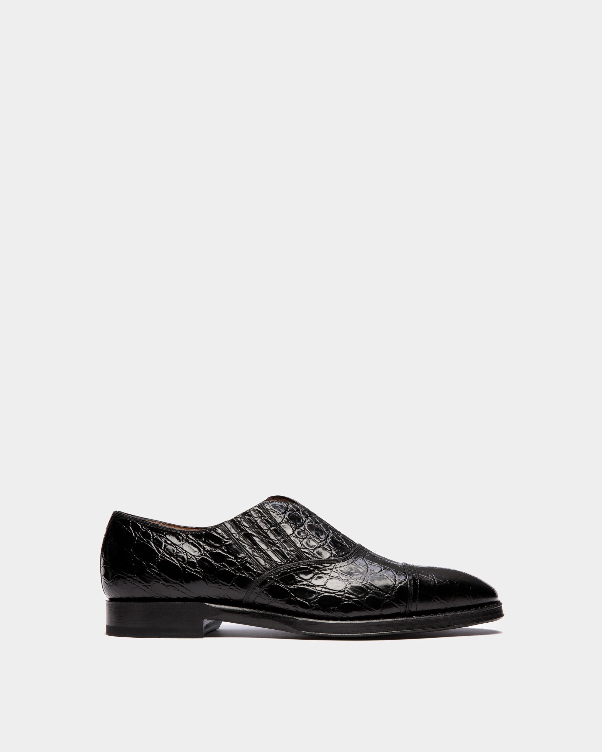 Mocassino Scribe In Pelle Stampata Nera - Uomo - Bally - 01