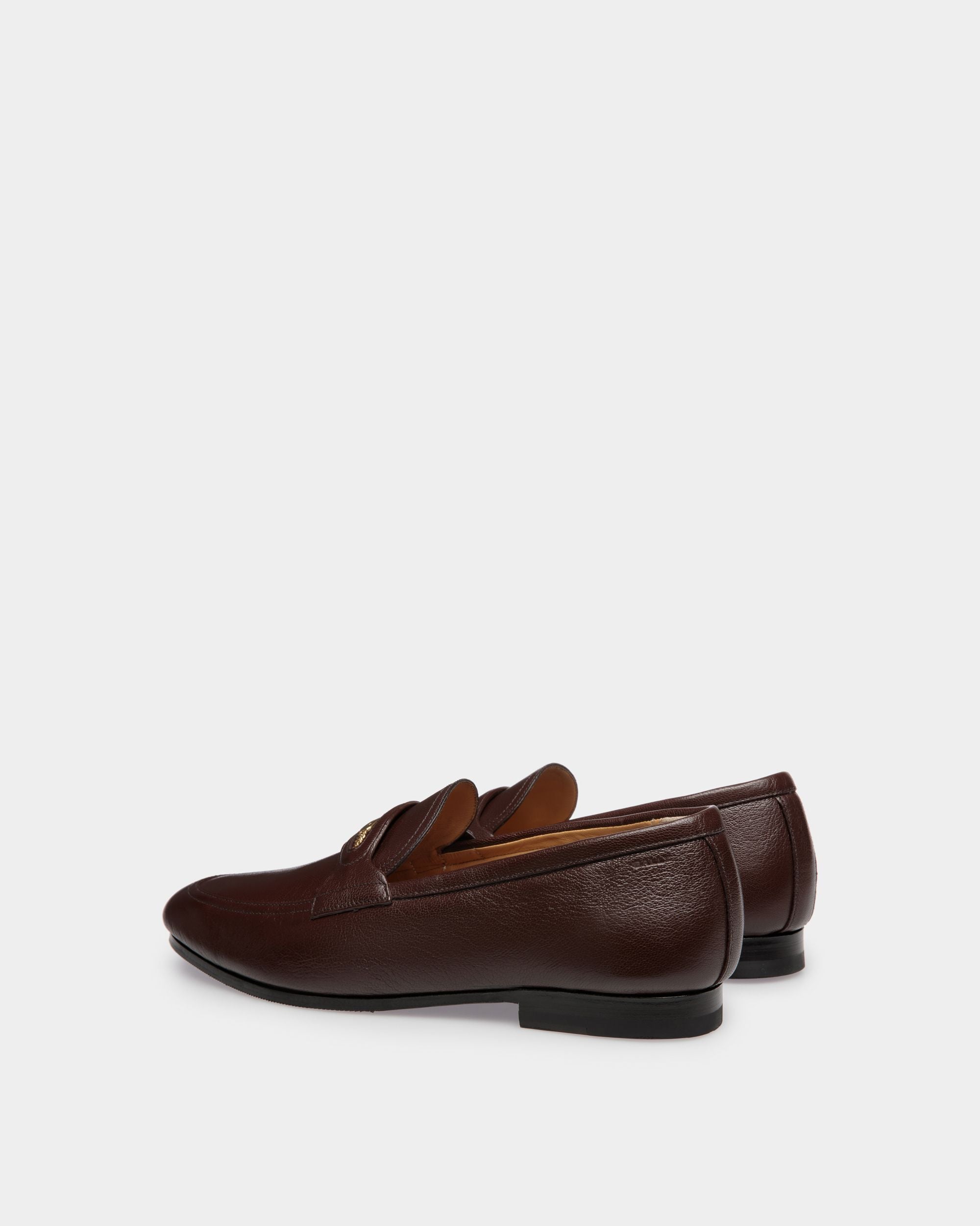 Mocassino Plume In Pelle Zigrinata Marrone - Uomo - Bally - 02