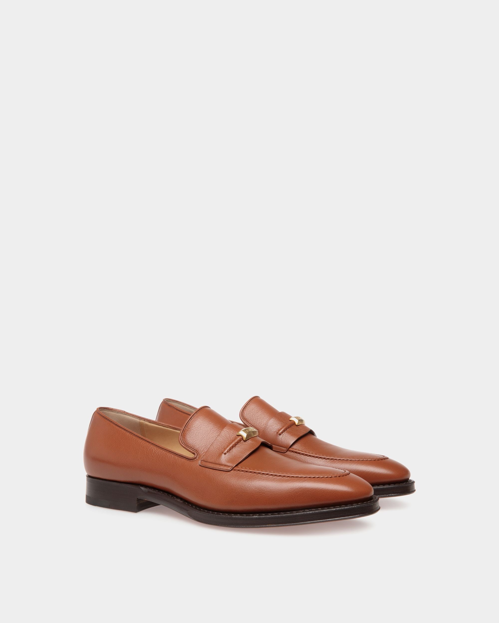 Mocassino Scribe In Pelle Granata Marrone - Uomo - Bally - 02