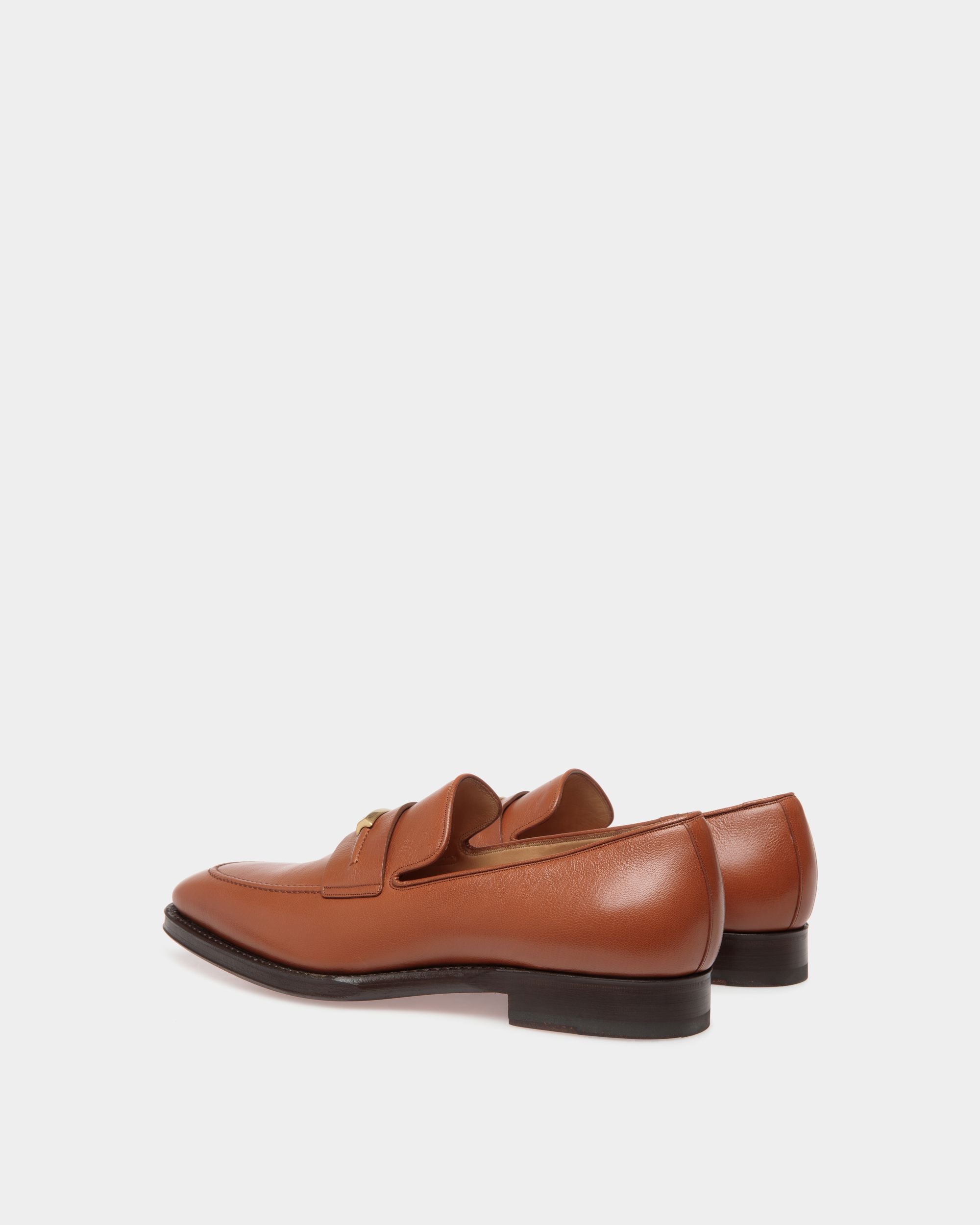 Mocassino Scribe In Pelle Granata Marrone - Uomo - Bally - 03