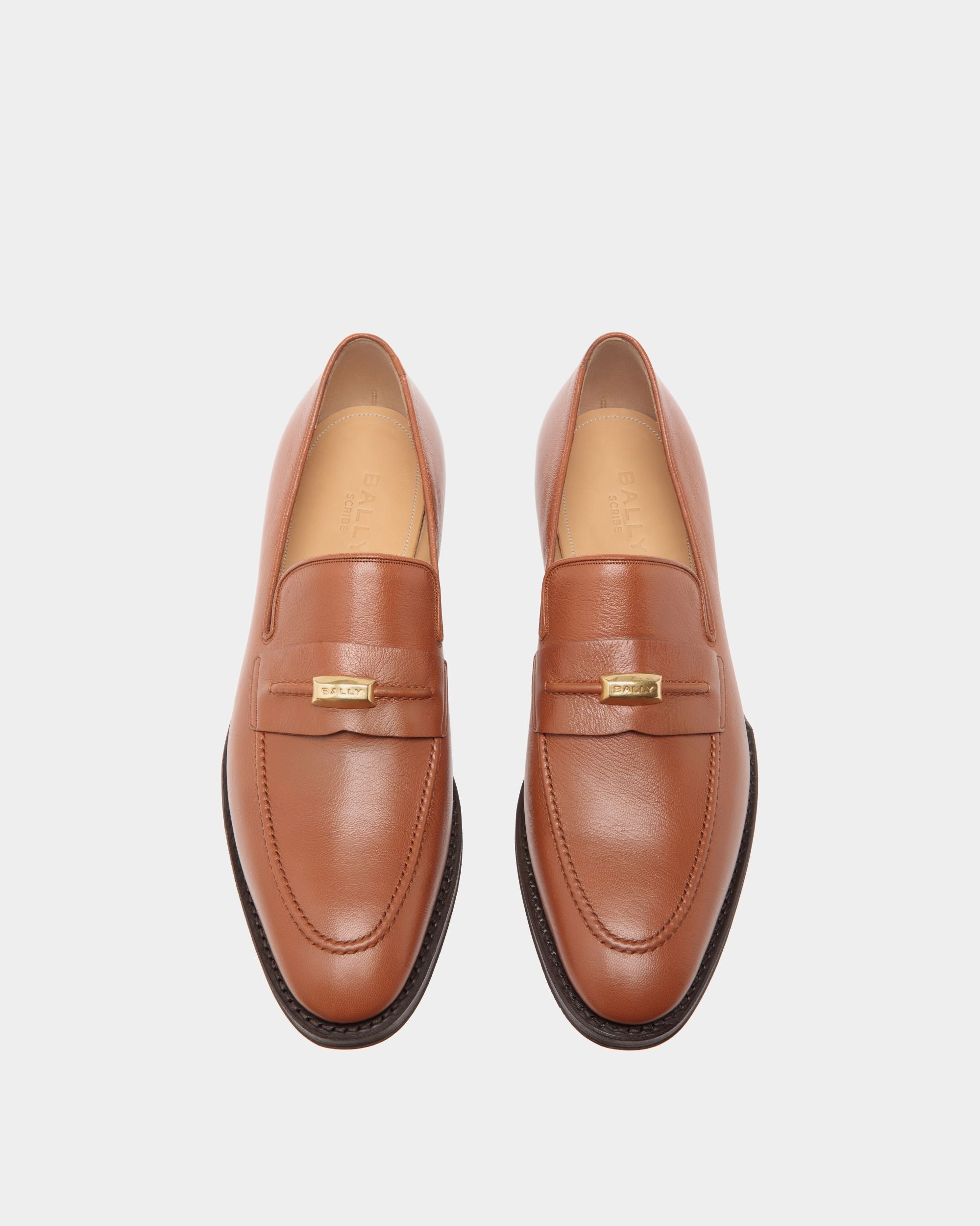 Mocassino Scribe In Pelle Granata Marrone - Uomo - Bally - 04