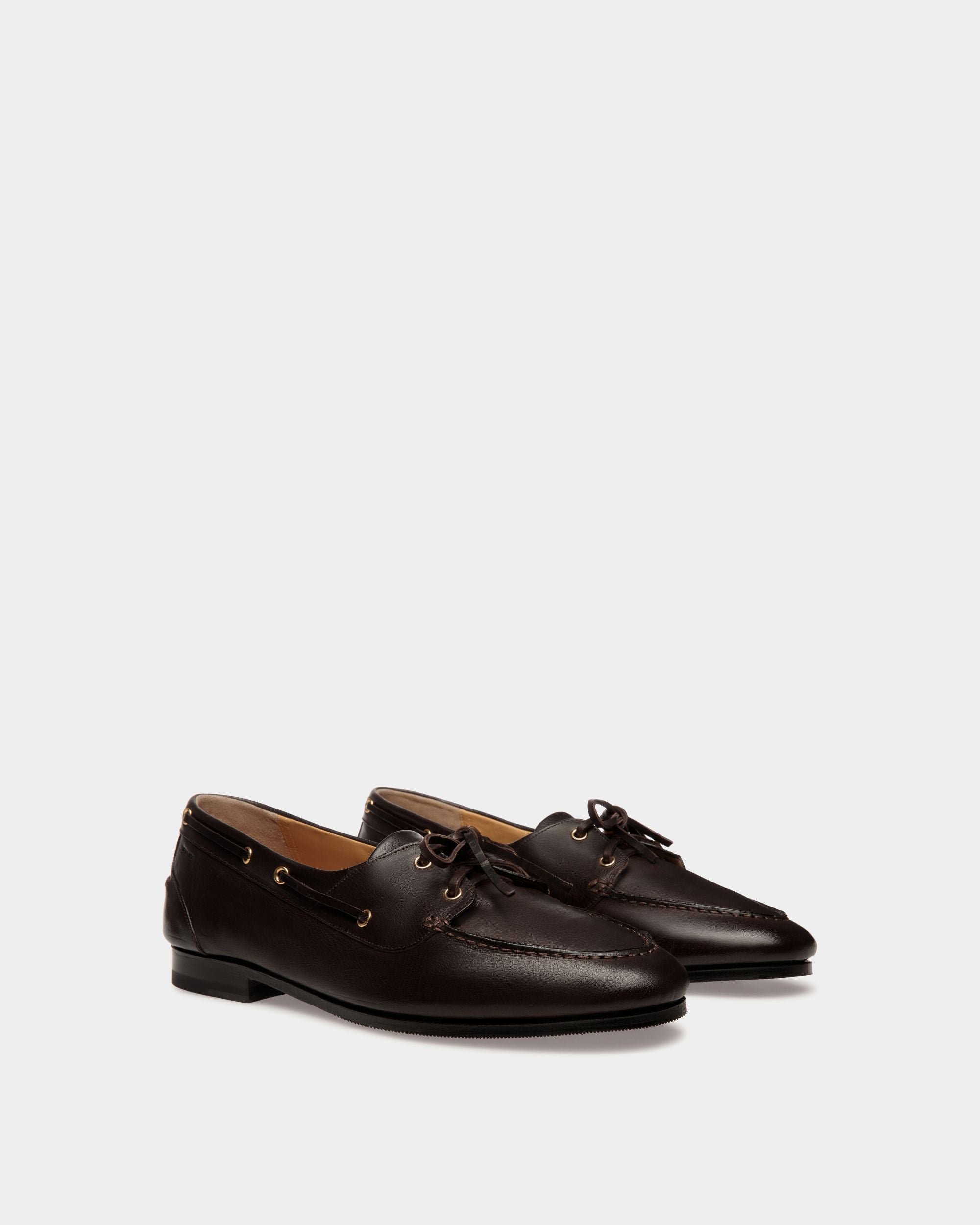 Mocassino Plume In Pelle Marrone Scuro - Uomo - Bally - 02