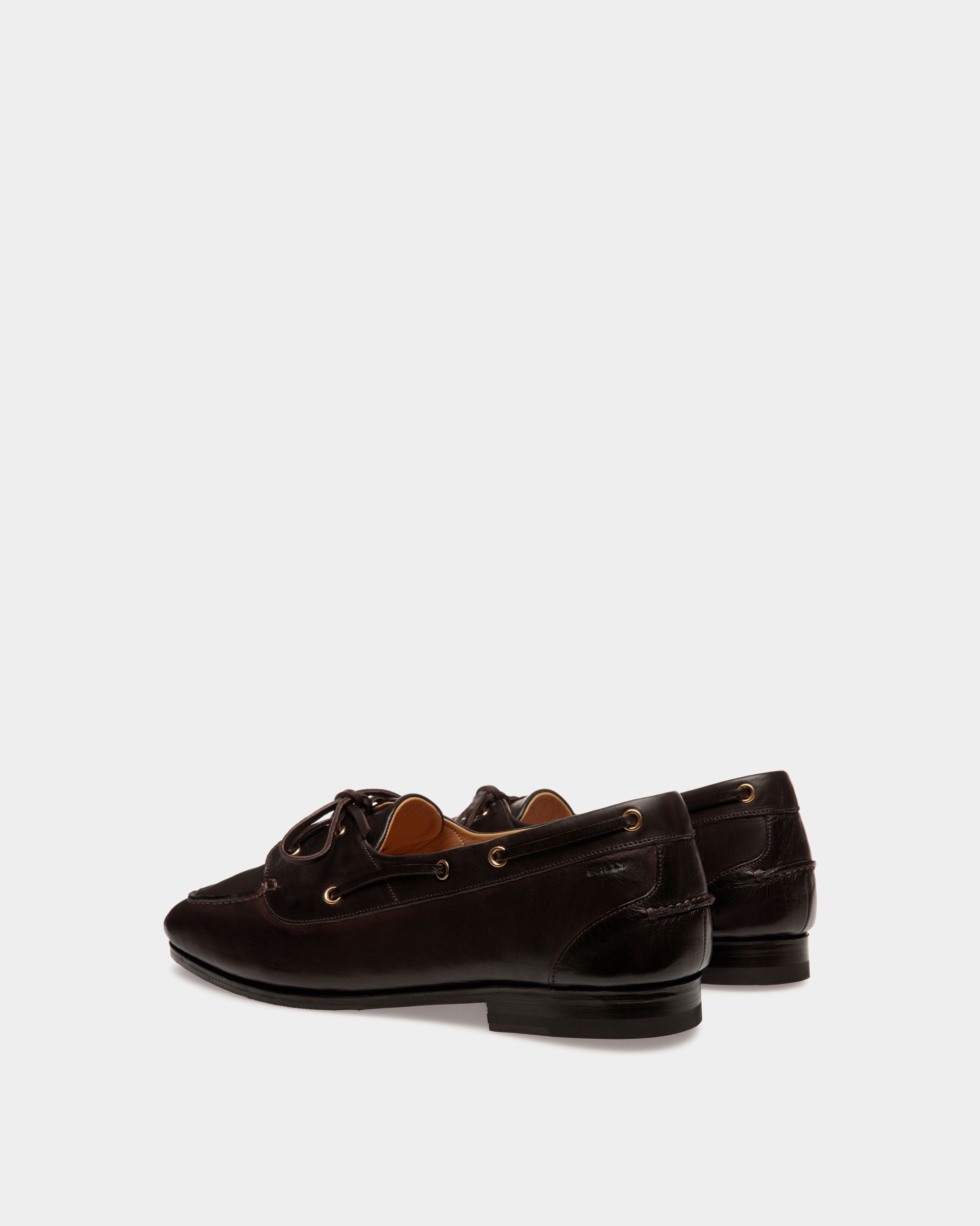 Mocassino Plume In Pelle Marrone Scuro - Uomo - Bally - 03