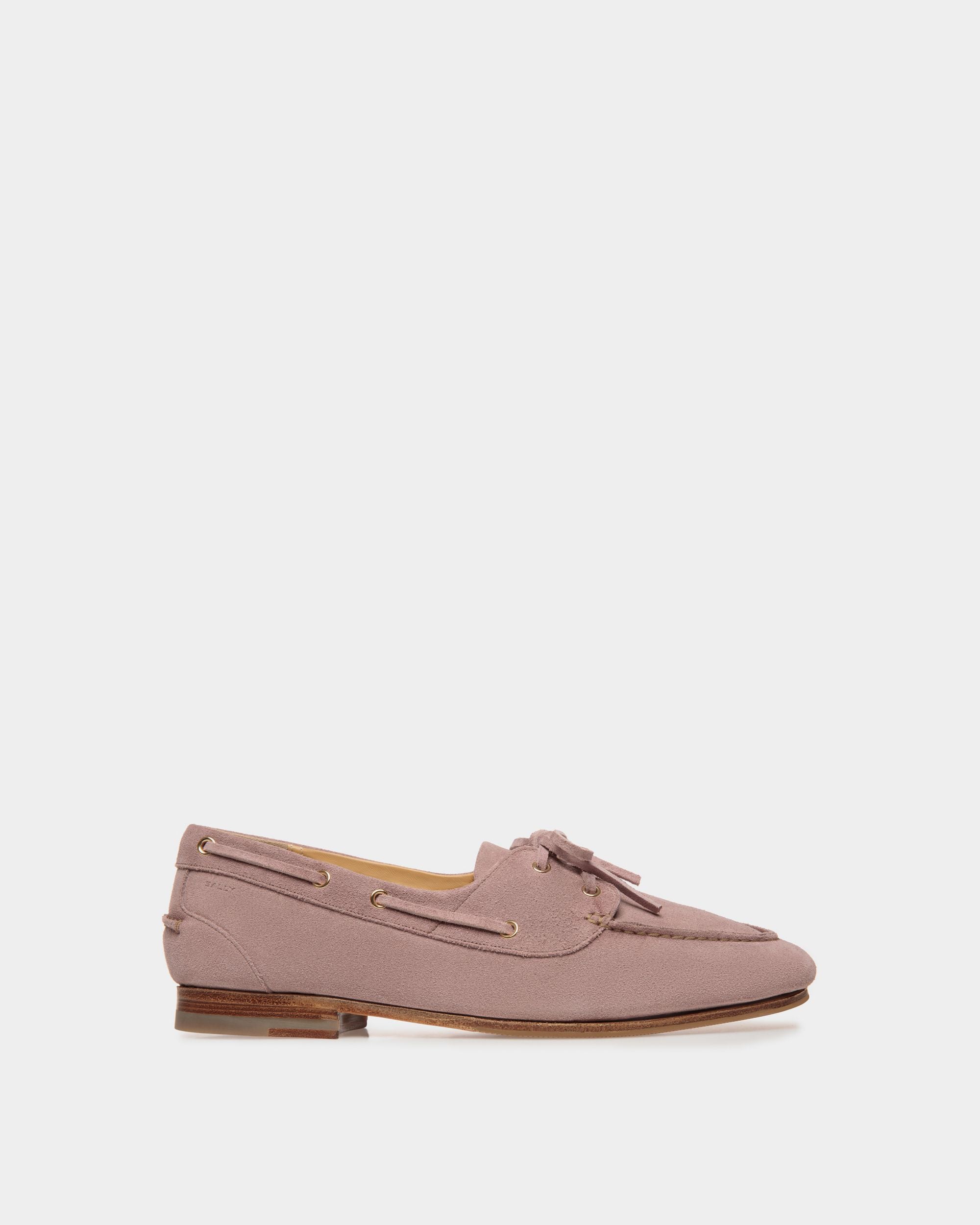 Mocassino Plume In Pelle Scamosciata Color Malva Chiaro - Uomo - Bally - 01